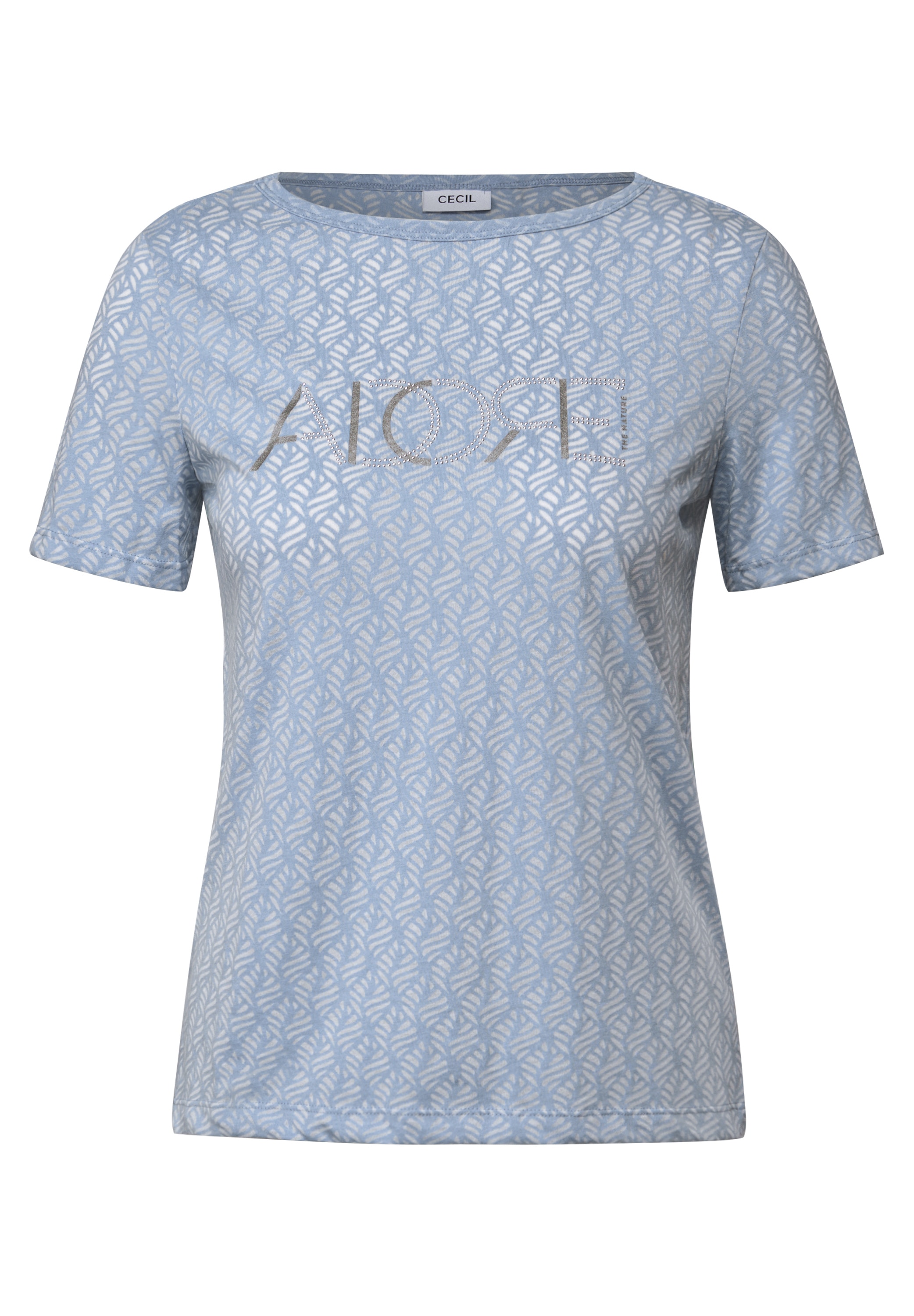 Cecil T-Shirt, in Ausbrenner-Optik mit Wording