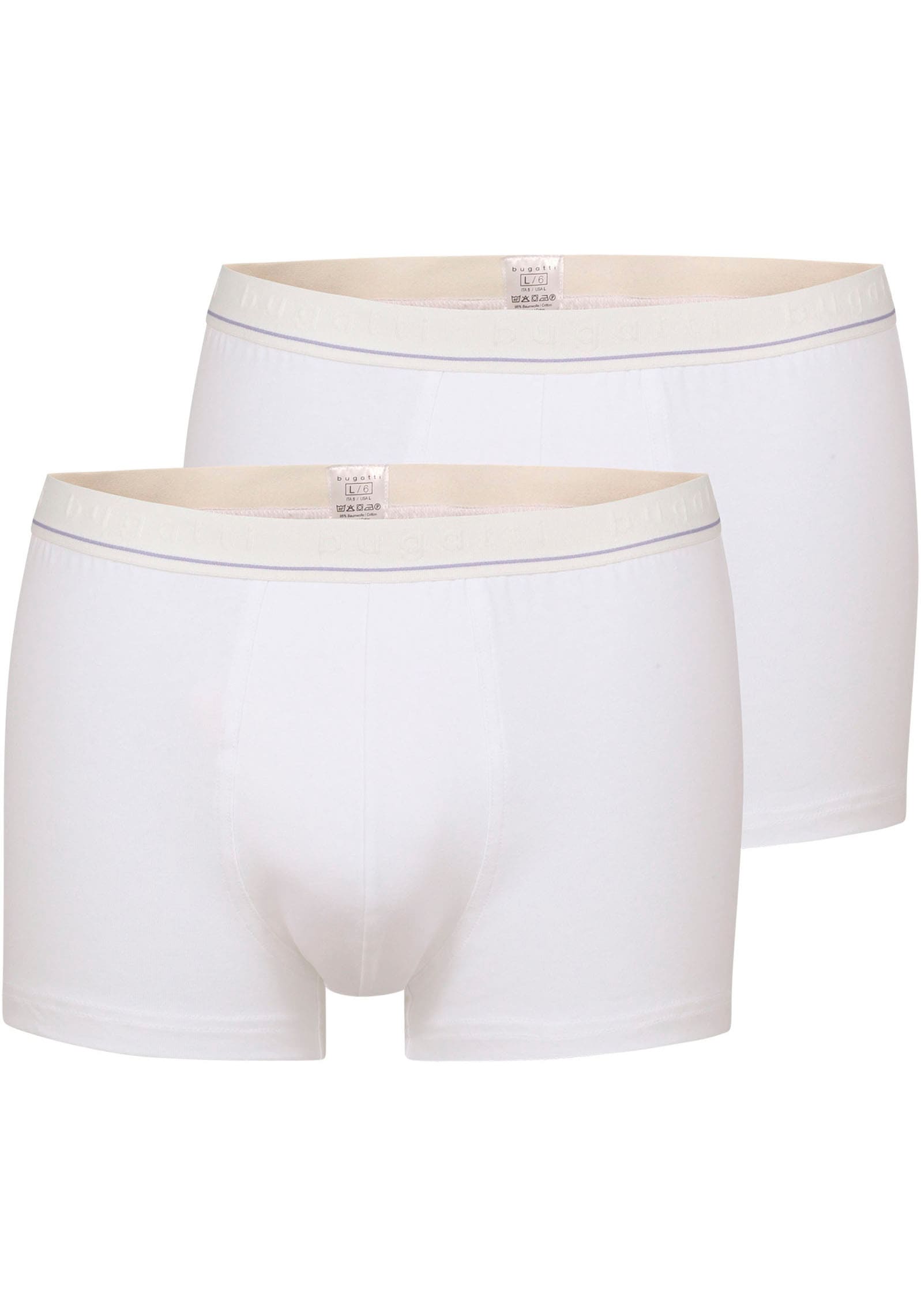 bugatti Boxer »Rom« 2er Pack, weich, basic, eng, atmungsaktiv, breiter Bund, Baumwollmix