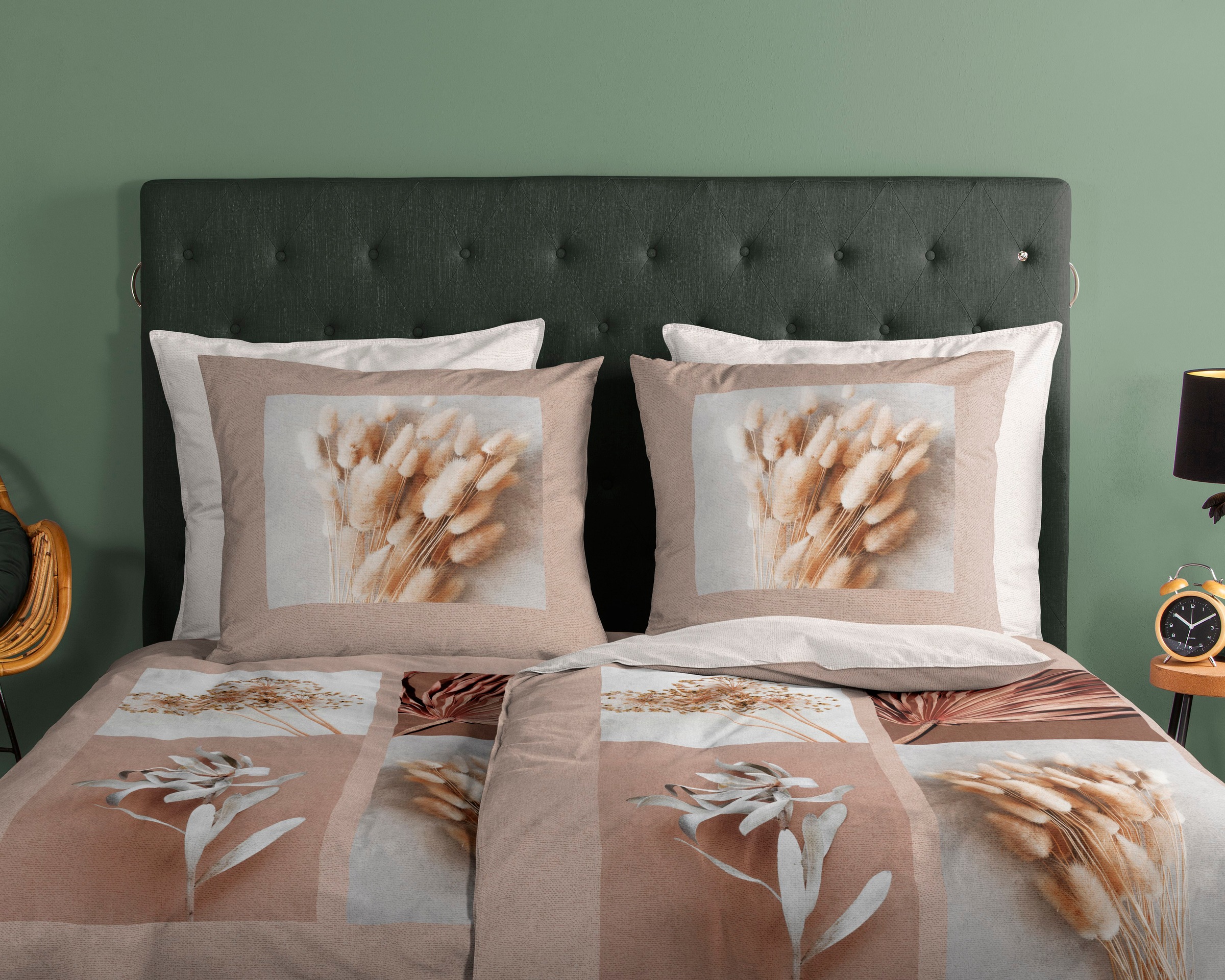 good morning Wendebettwäsche »Kami«, 100% Baumwolle, Renforcé, 135x200, Reissverschluss, Wendeoptik, Sand