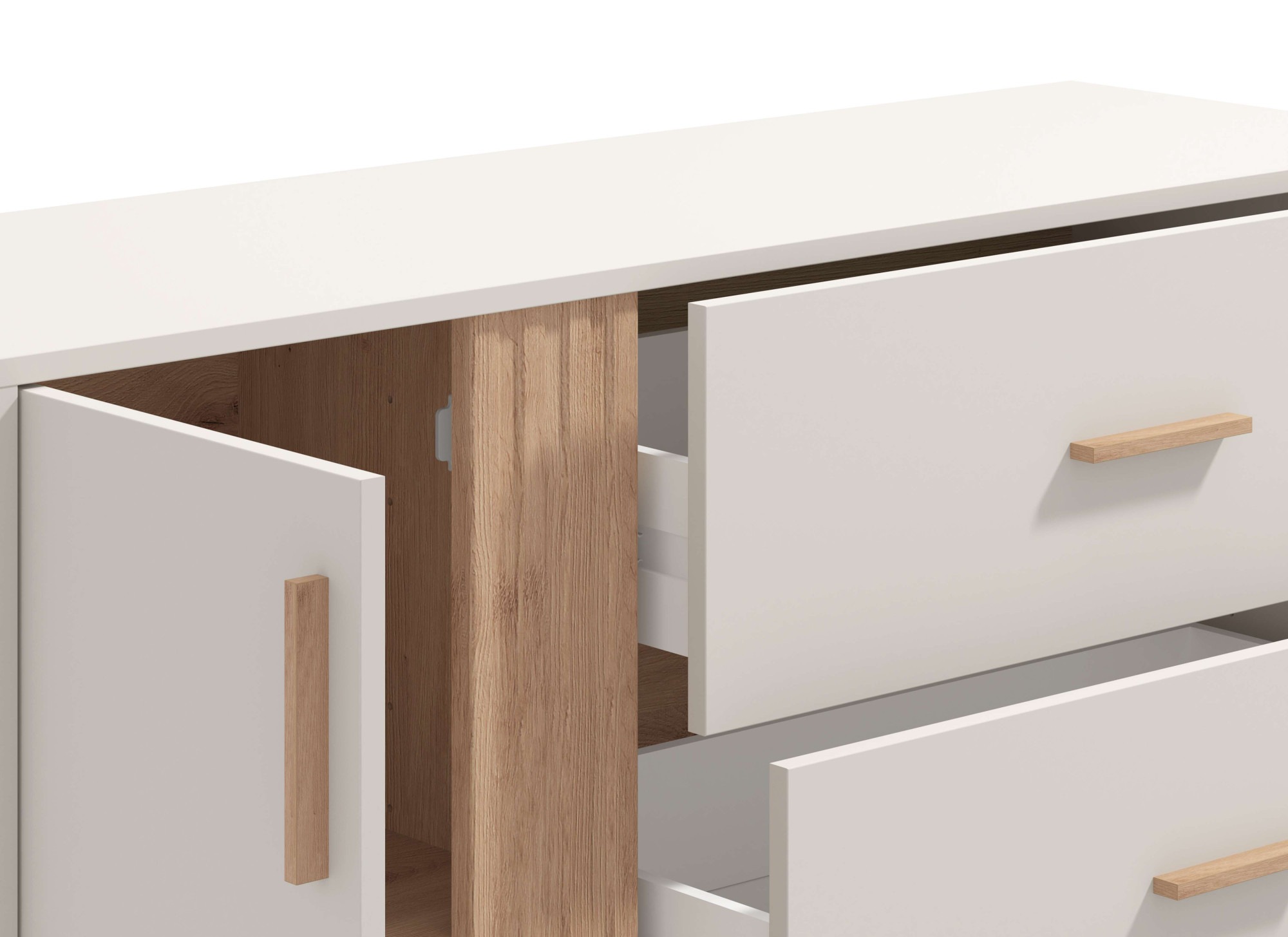 Home affaire Kommode »Belfort Schubladenkommode Sideboard 3 Schubladen und 1 Tür«, 125x40x90, FSC®-zertifizierter Holzwerkstoff, Trendfarbe cashmere