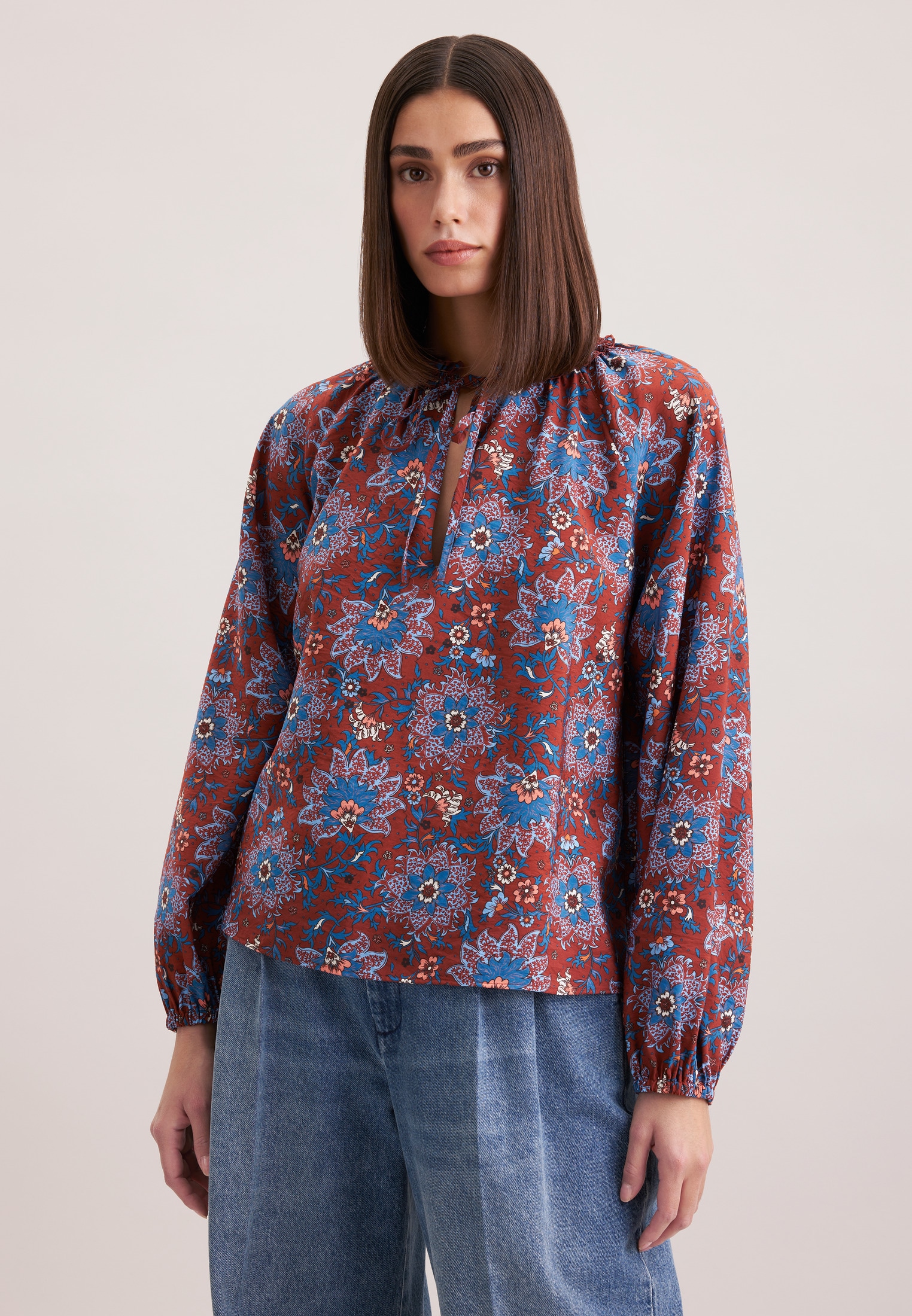 seidensticker Klassische Bluse »Schwarze Rose« Tunika Druck
