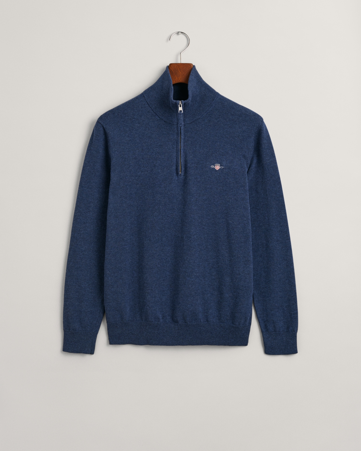 Gant Troyer »CLASSIC COTTON HALF ZIP«, mit gerippten Details