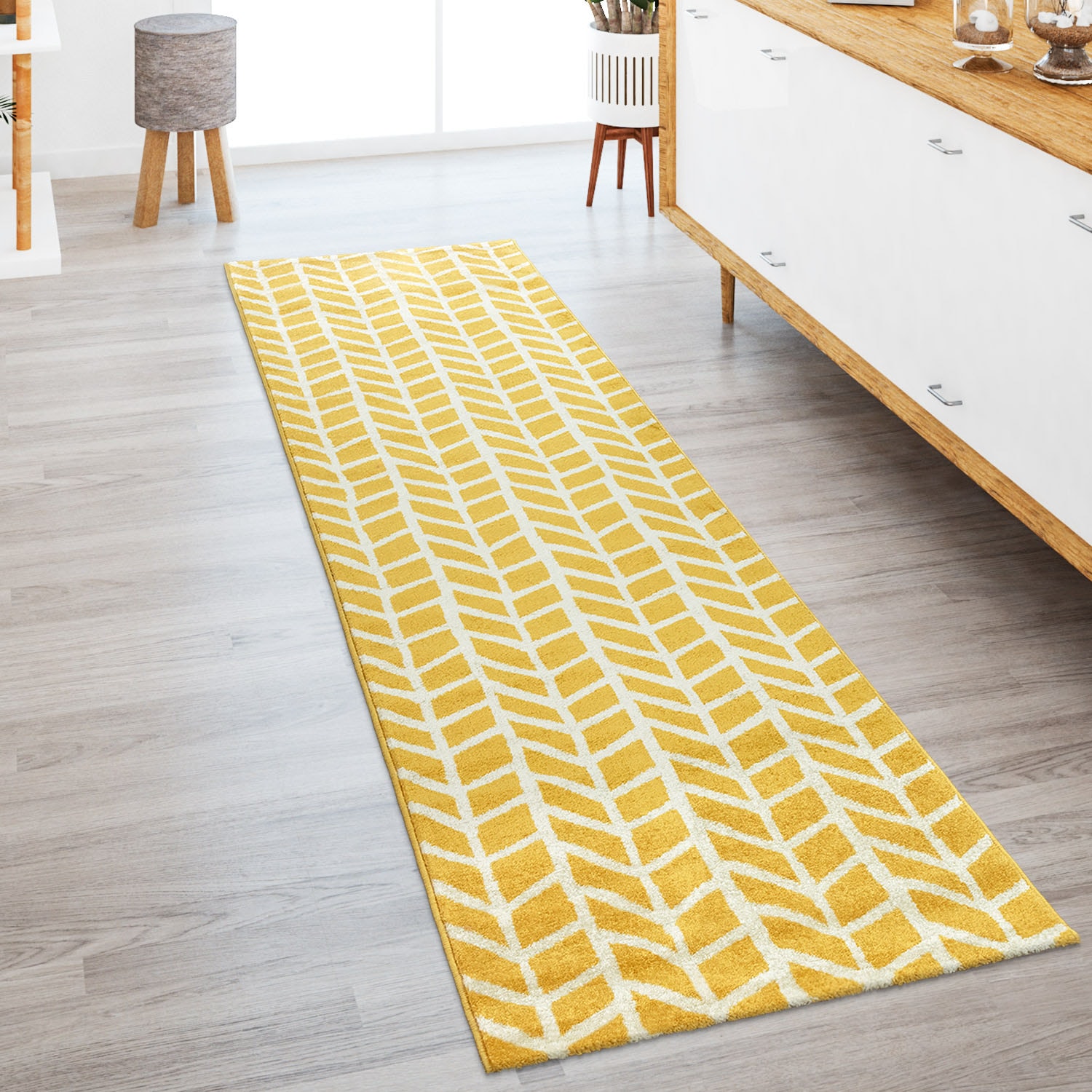 Paco Home Läufer »Pattern 120«, rechteckig, 15 mm Höhe, Teppich-Läufer, Kurzflor, modernes geometrisches Design