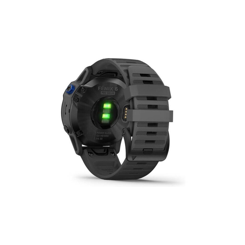 Garmin Fitnessuhr »fenix Pro Solar Grau/Schwarz«, (Garmin)