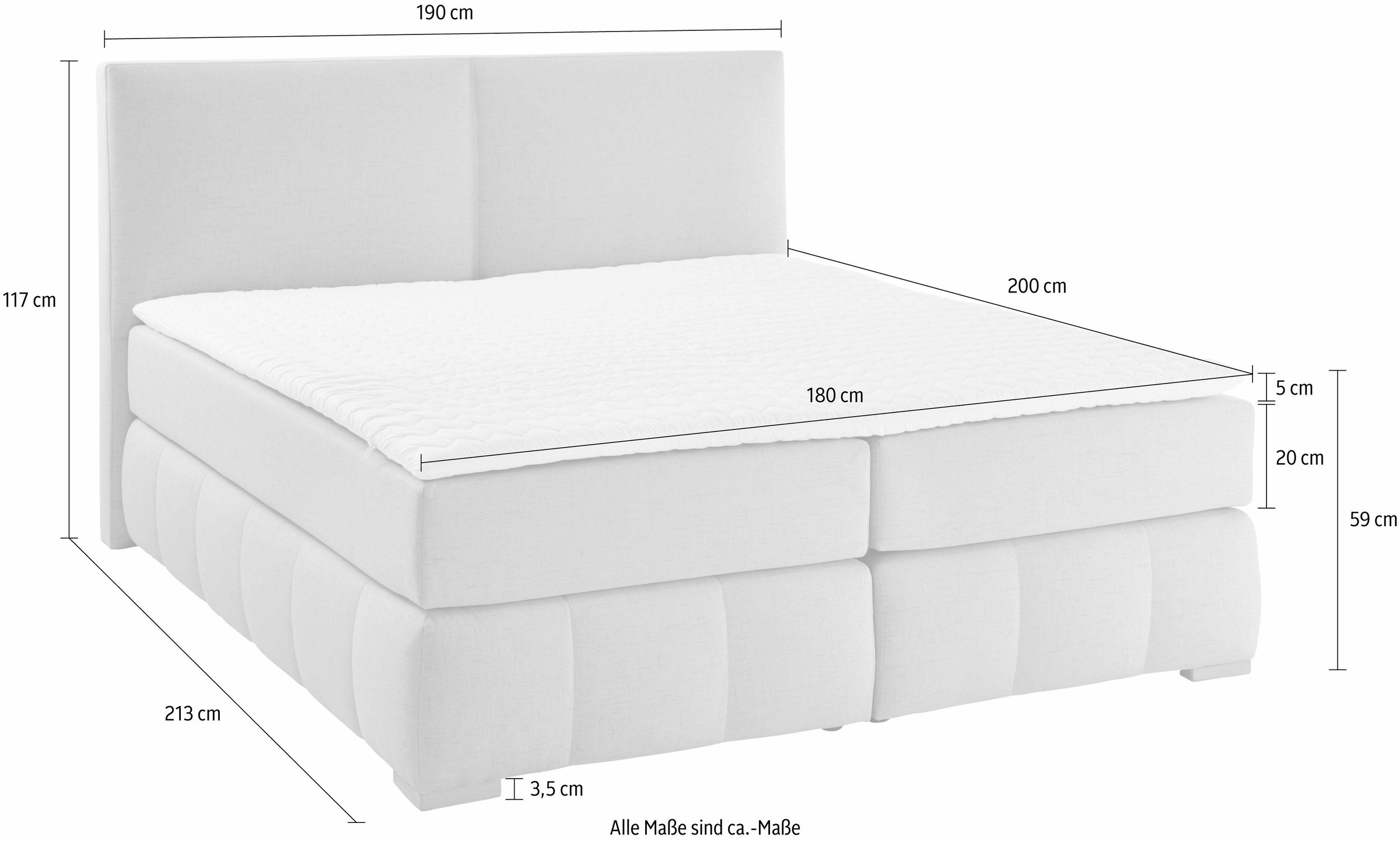 Guido Maria Kretschmer Home&Living Boxspringbett »Wehma«, inkl. Topper in 3 verschiedenen Matratzen, auch in Samtstoff