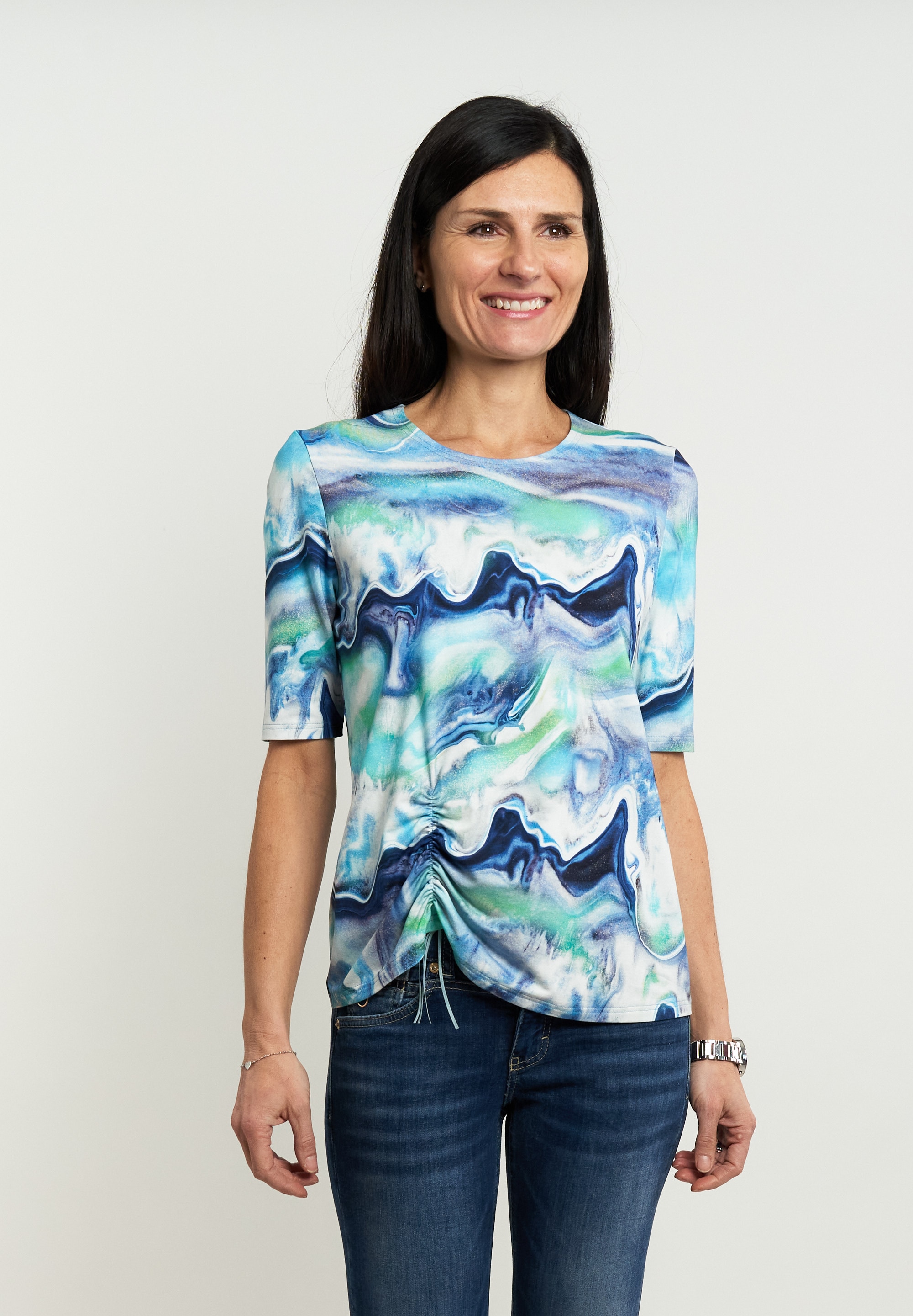 Seidel Moden Kurzarmshirt, mit All-Over Print, MADE IN GERMANY