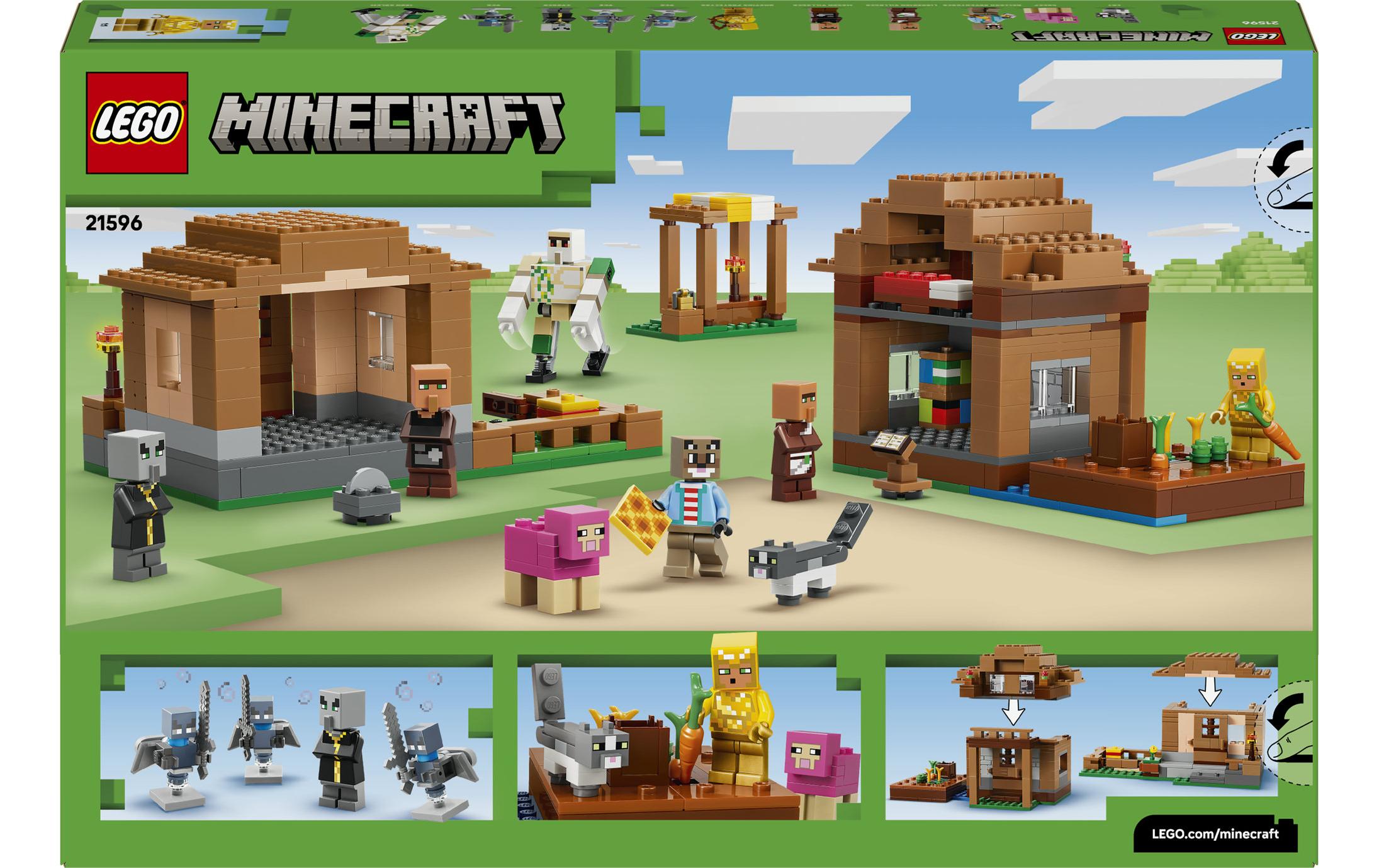 LEGO Konstruktionsspielsteine "Angriff des Magiers auf das Dorf (21596), LEGO Minecraft" Made in Europe