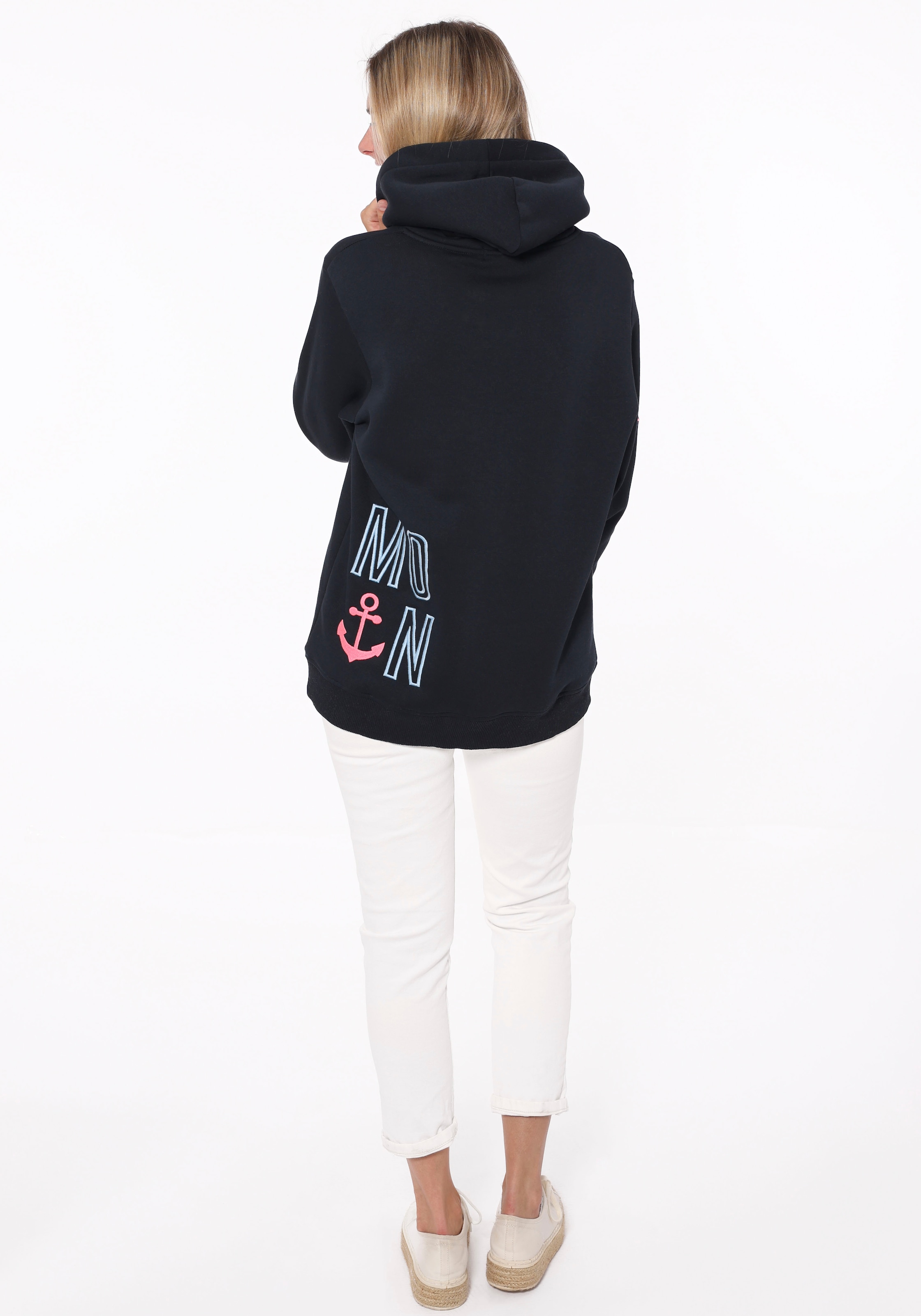 Zwillingsherz Hoodie »Limited Edition«, mit Kapuze, gesticktem "MOIN" und Anker Motiv
