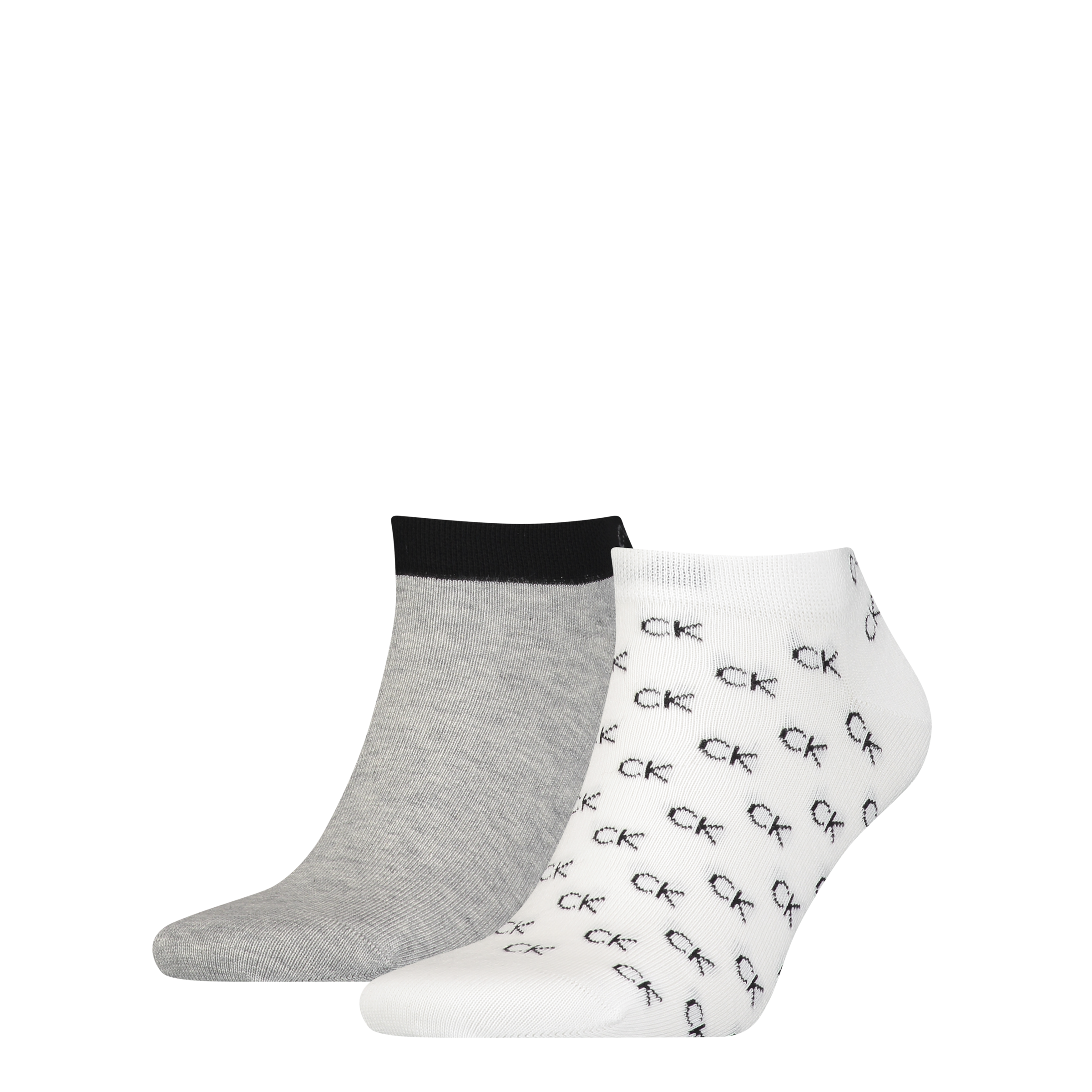 Calvin Klein Jeans Sneakersocken »CK MEN SNEAKER 2P ALL OVER LOGO« 2 Paar, 1x uni, 1x allover Logo mit kleinem Rippenbündchen