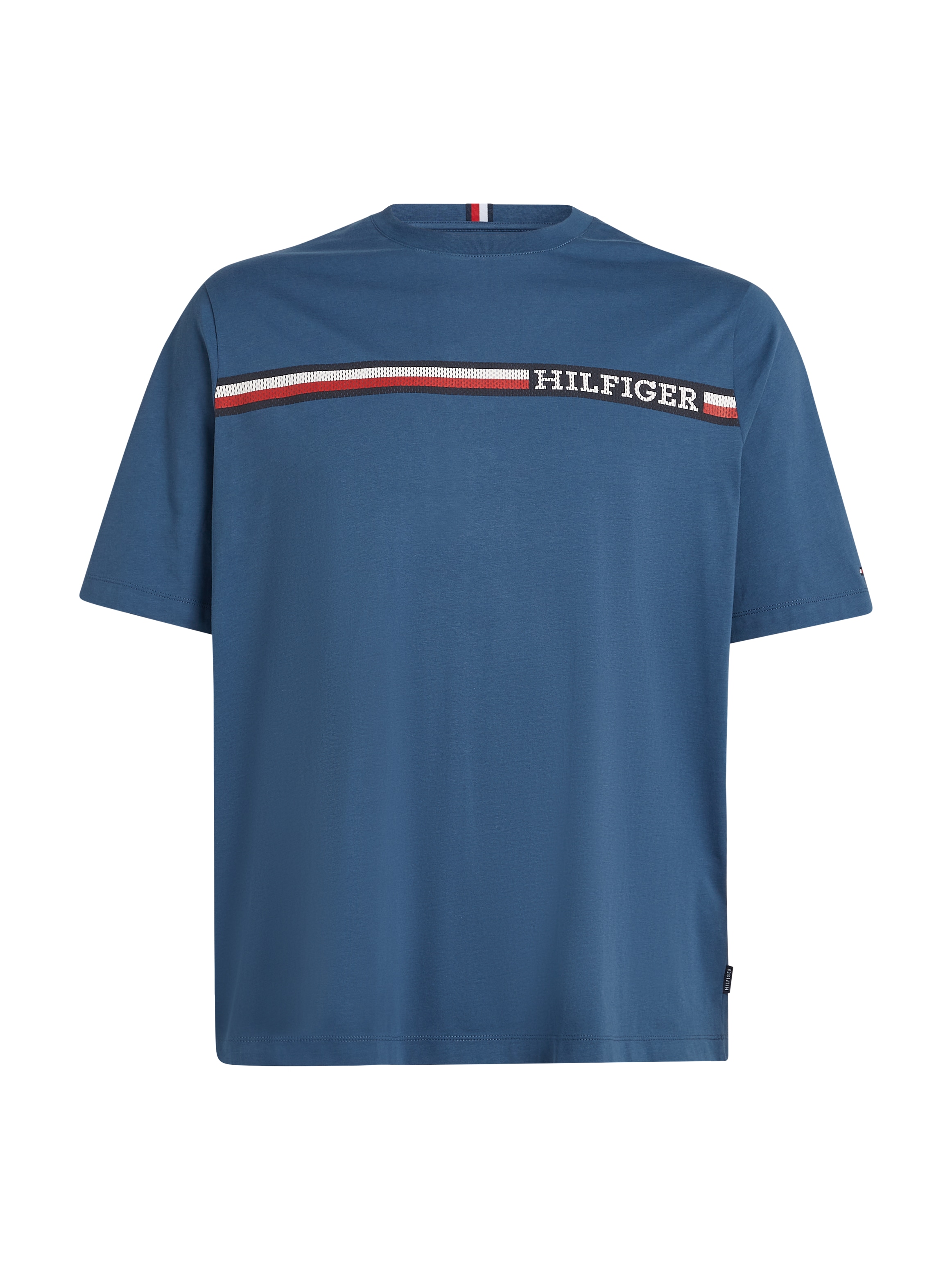 Tommy Hilfiger Big & Tall T-Shirt »BT-CHEST STRIPE TEE-B«, Grosse Grössen mit Logostickerei