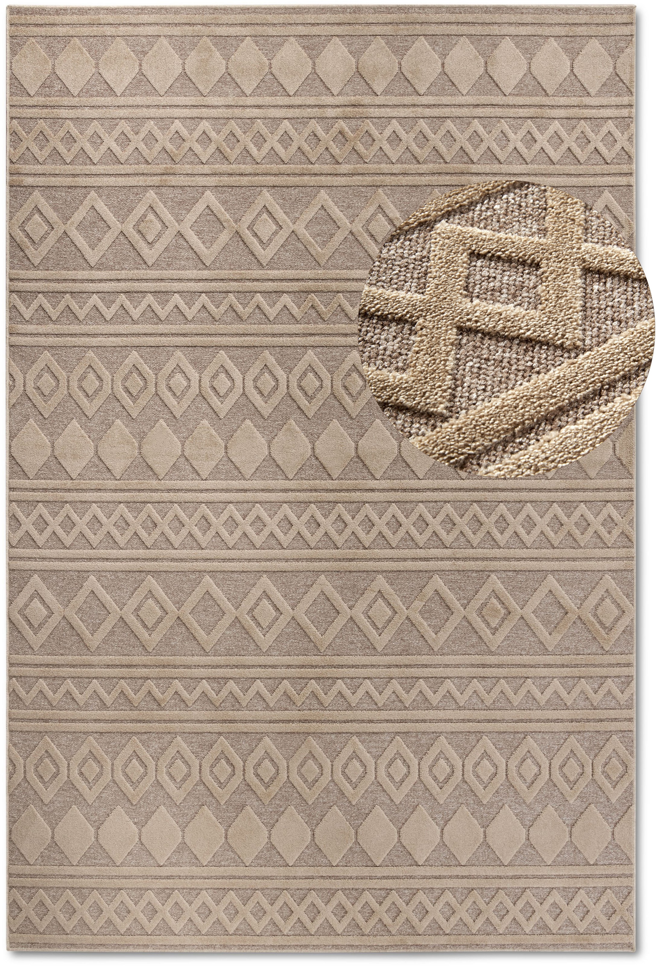 Villeroy & Boch Teppich »Catherine«, rechteckig, 5,5 mm Höhe, Wohnzimmer, Schlafzimmer, Modern, Hoch-Tief Effekt, Flur