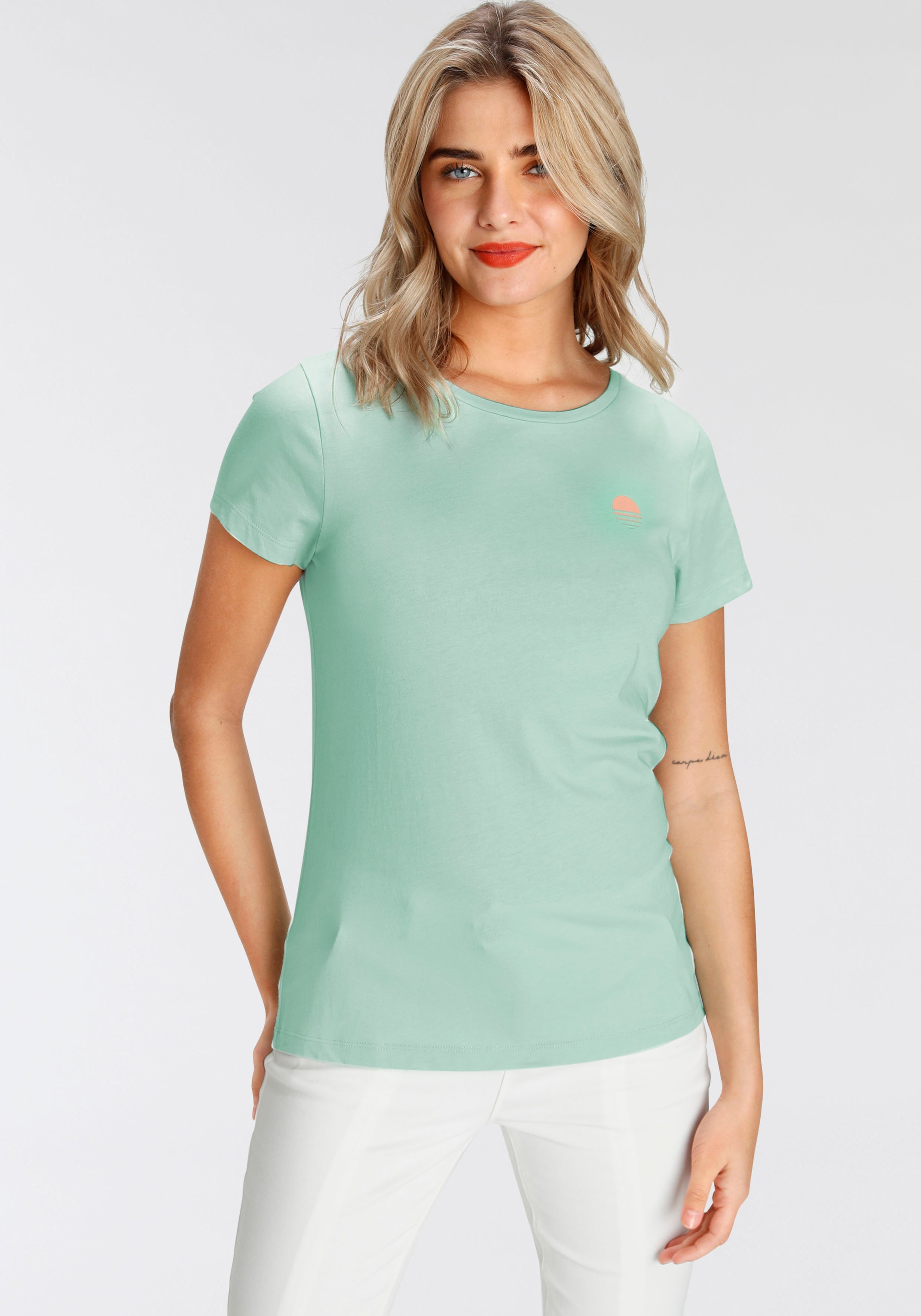 AJC T-Shirt, mit sommerlichen Minimal- hinten shoppen Druck Jelmoli-Versand | grossem und online