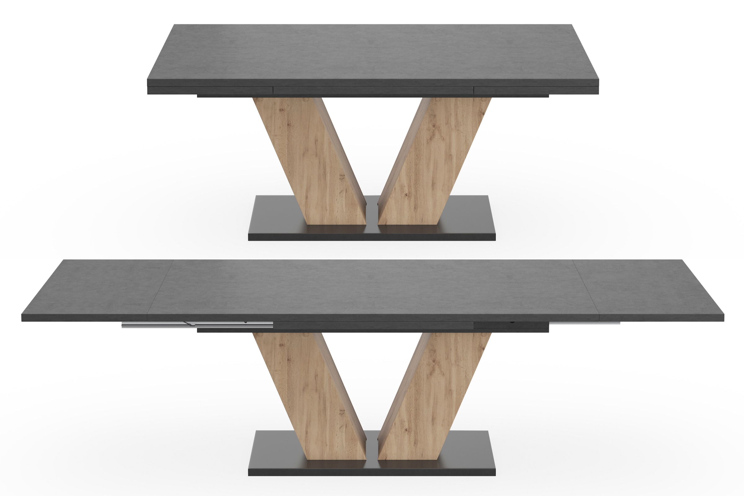 Mäusbacher Esstisch »Komfort Tisch«, Mäusbacher Esstisch mit V Gestell und Bodenplatte. Breite 180-280