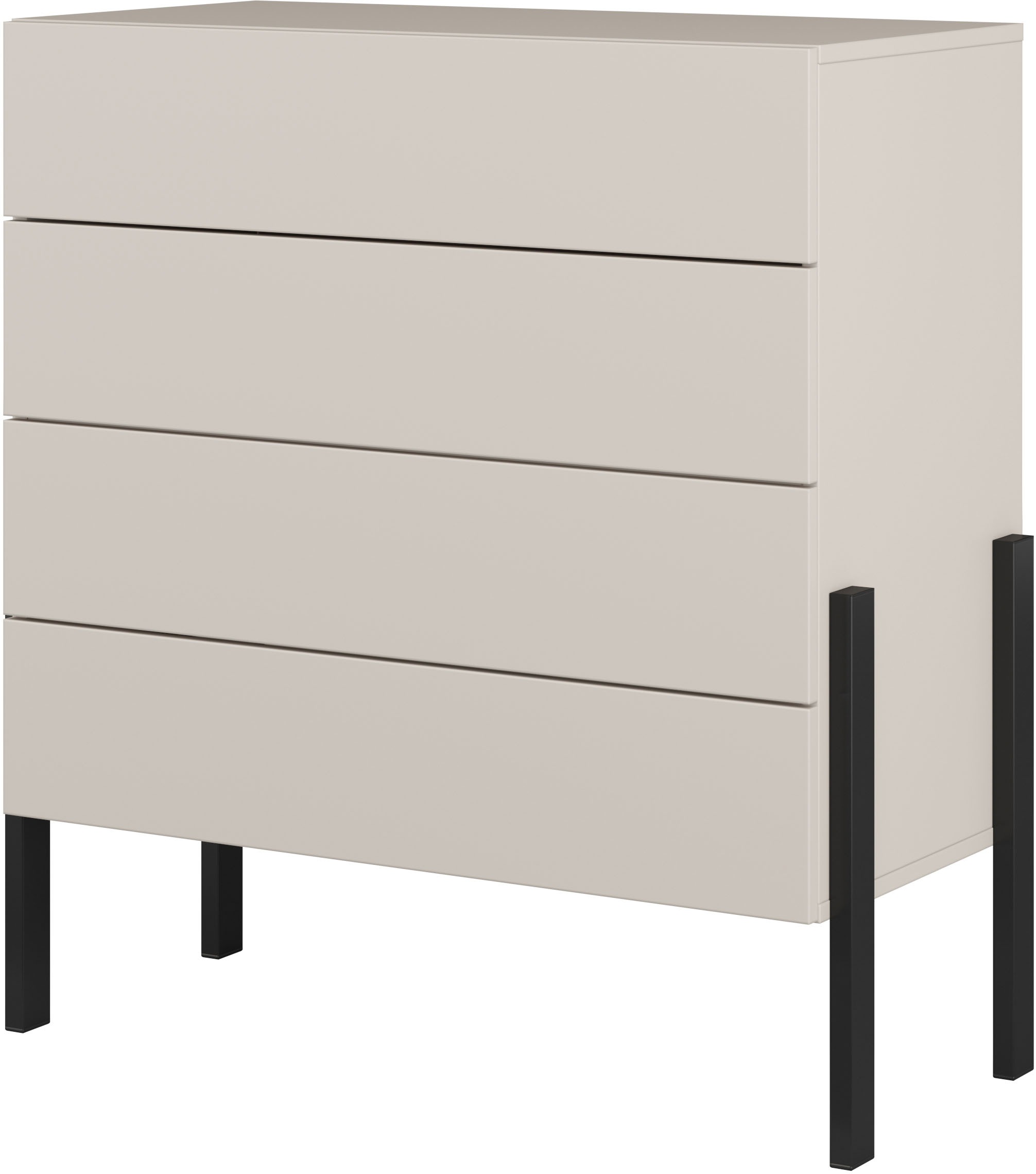 OTTO home Kommode "Jukon, Breite 84 cm, moderne grifflose Kommode" Schubladenkommode mit 4 Schubkästen, push to open Funktion