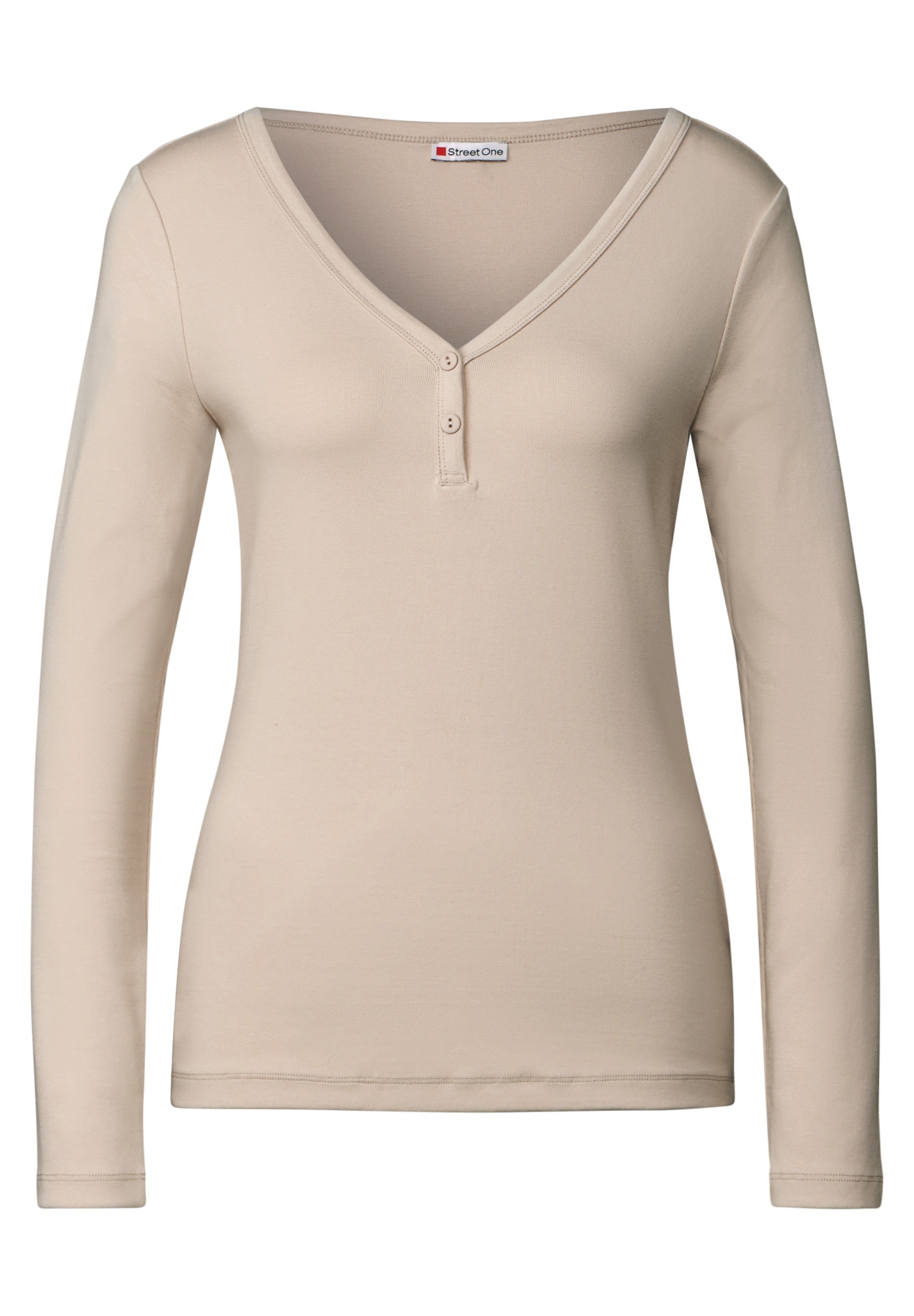 STREET ONE Langarmshirt, mit Knopfdetail