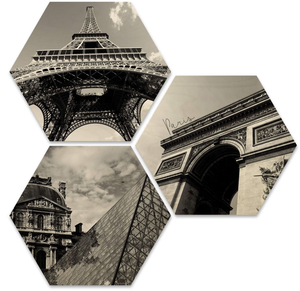 Wall-Art Mehrteilige Bilder »Impression Paris Stadt Collage«, (Set, 3 St.)  online shoppen | Jelmoli-Versand