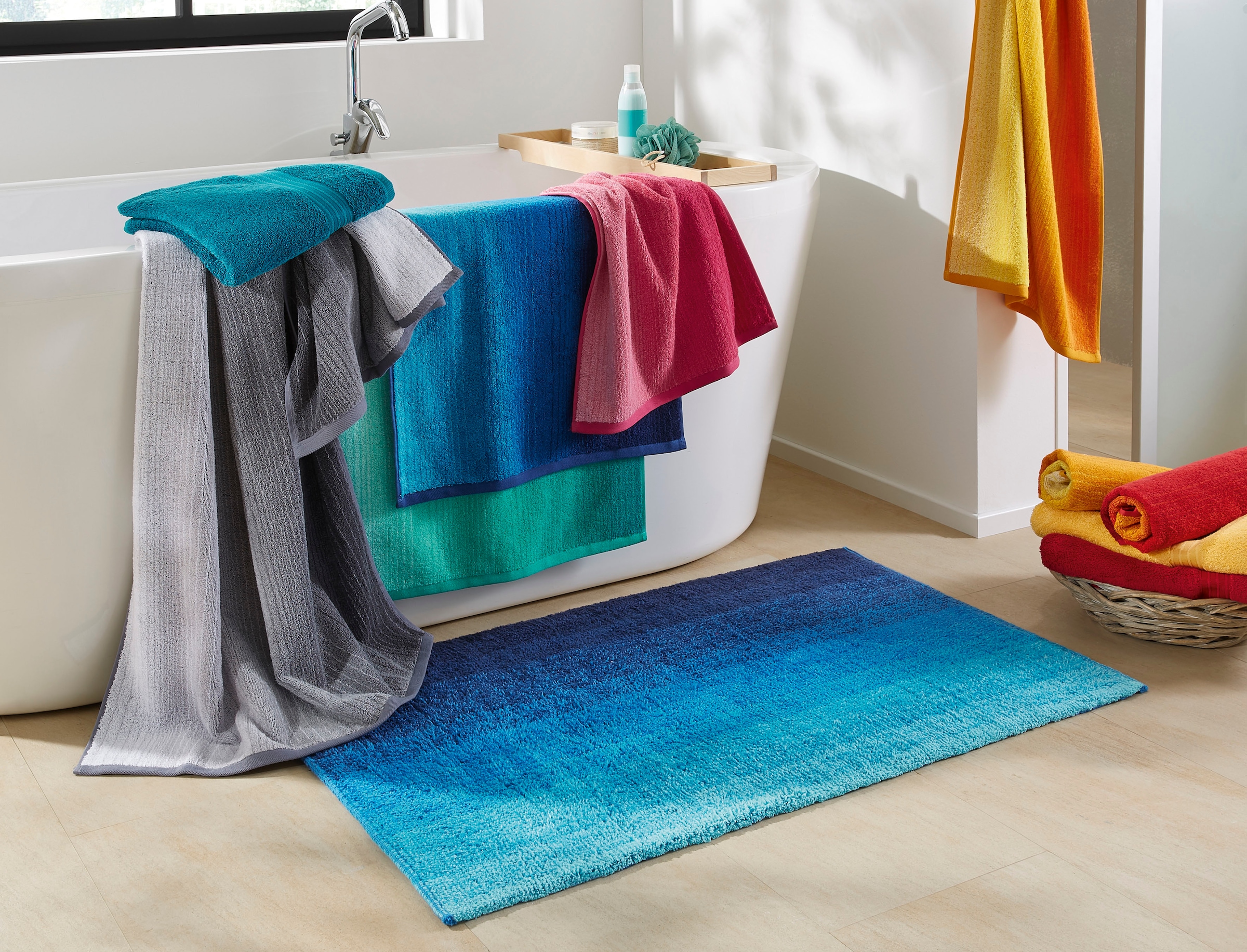 Dyckhoff Handtuch Set »mit Farbverlauf«, Set, 6 tlg., Walkfrottee, mit Farbverlauf;4 Handtücher (50x100cm), 2 Duschtücher (70x140cm)