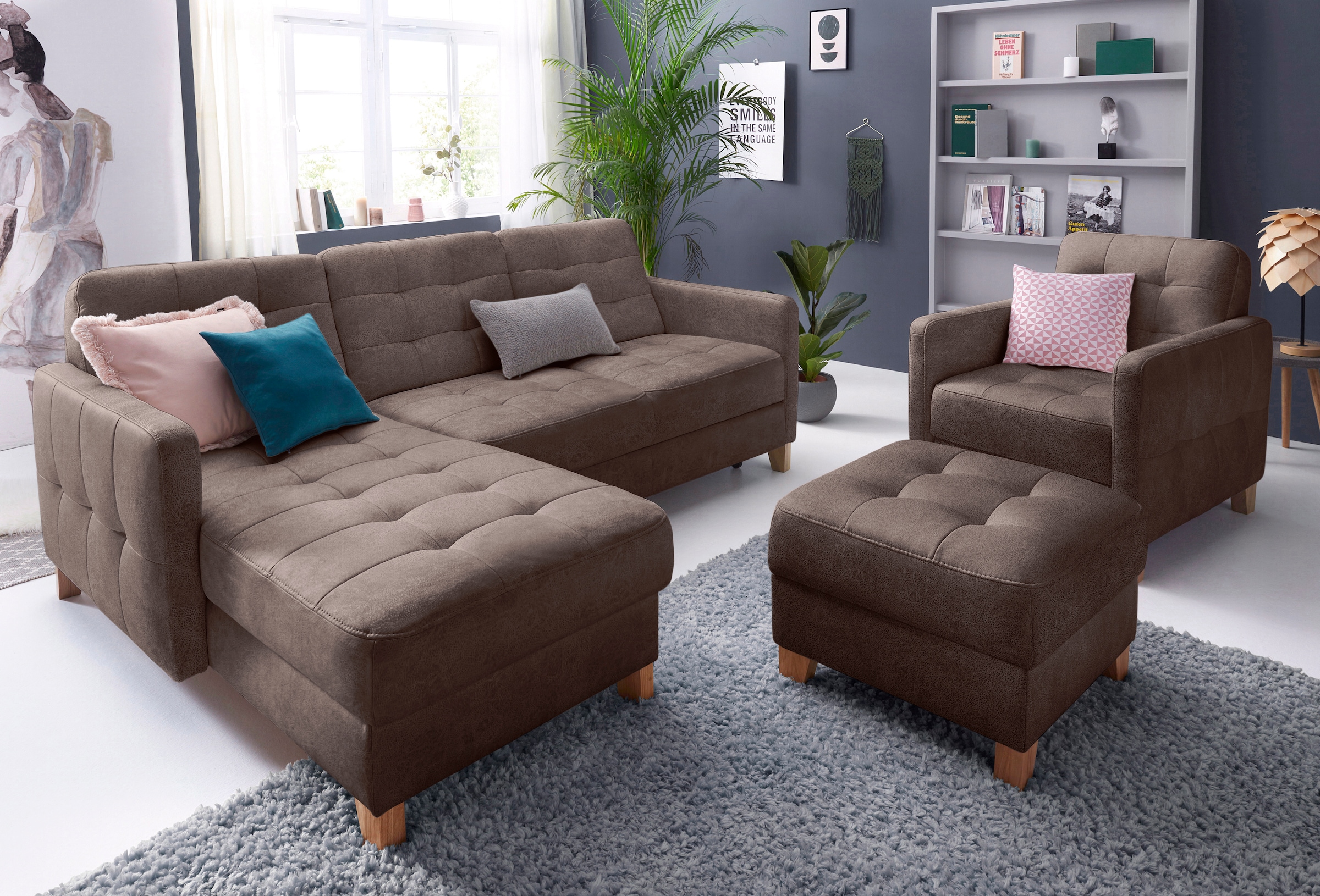 exxpo - sofa fashion Hocker »Elio bequemer Sitzkomfort und aufwendiger Detailverarbeitung«, mit Staufach unter der Sitzfläche