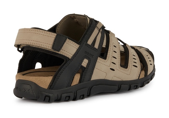 Geox Sandale »UOMO SANDAL STRADA C«, Sommerschuh, Klettschuh, Outdoorsandale, mit Lederfussbett