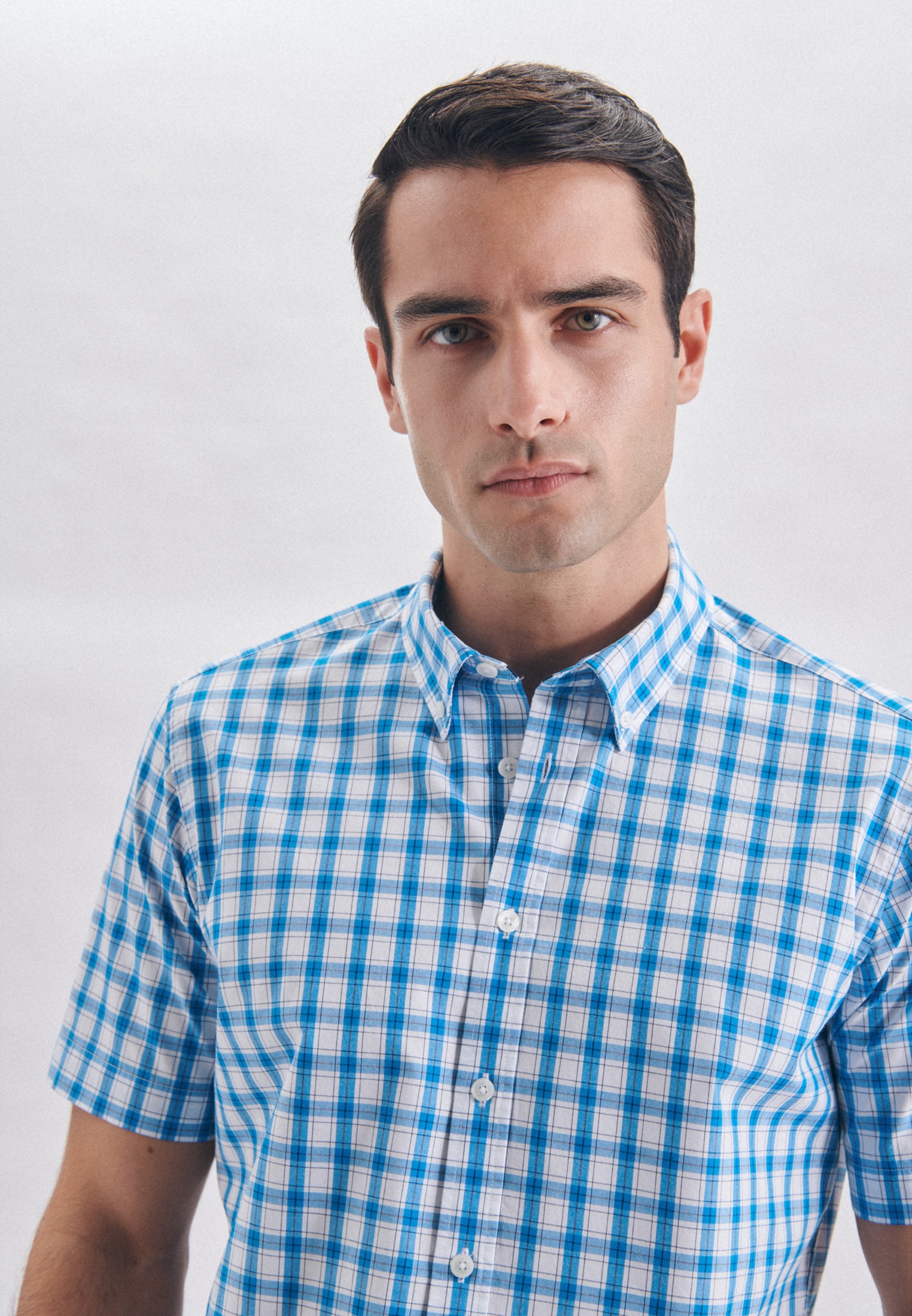 seidensticker Businesshemd »Schwarze Rose«, Regular Kurzarm Button-Down-Kragen Karo