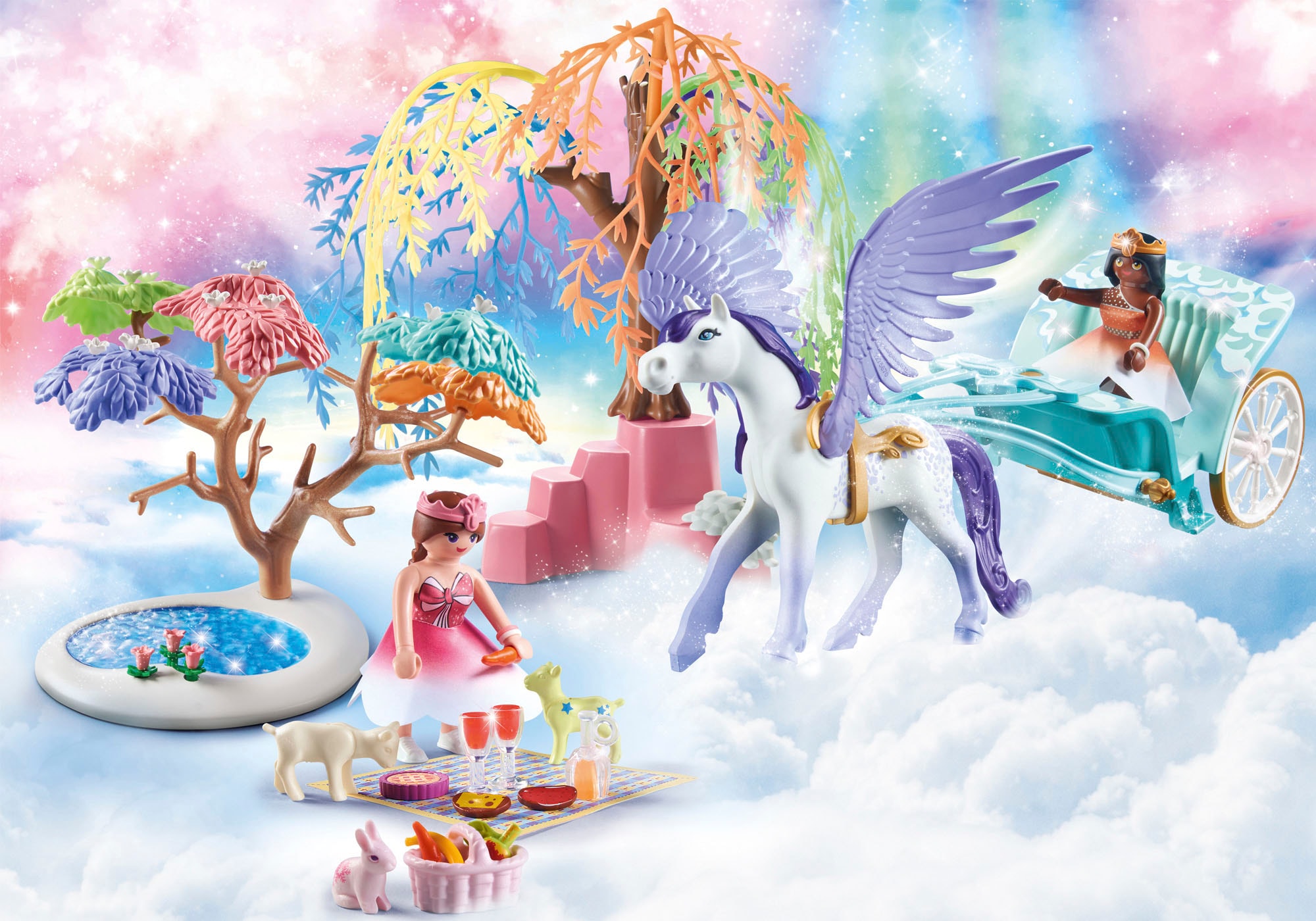 Playmobil® Konstruktions-Spielset »Picknick mit Pegasuskutsche (71246), Magic«, (101 St.), Made in Germany