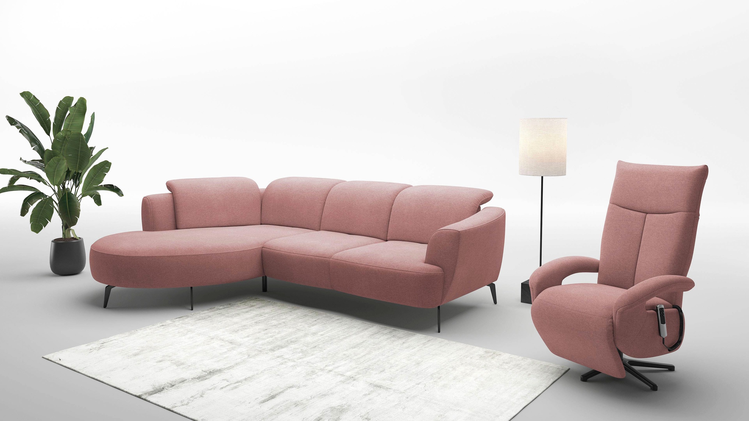 sit&more Ecksofa »Zoe«, ink.Sitztiefenverstellung, wahlweise mit Kopfteilverstellung