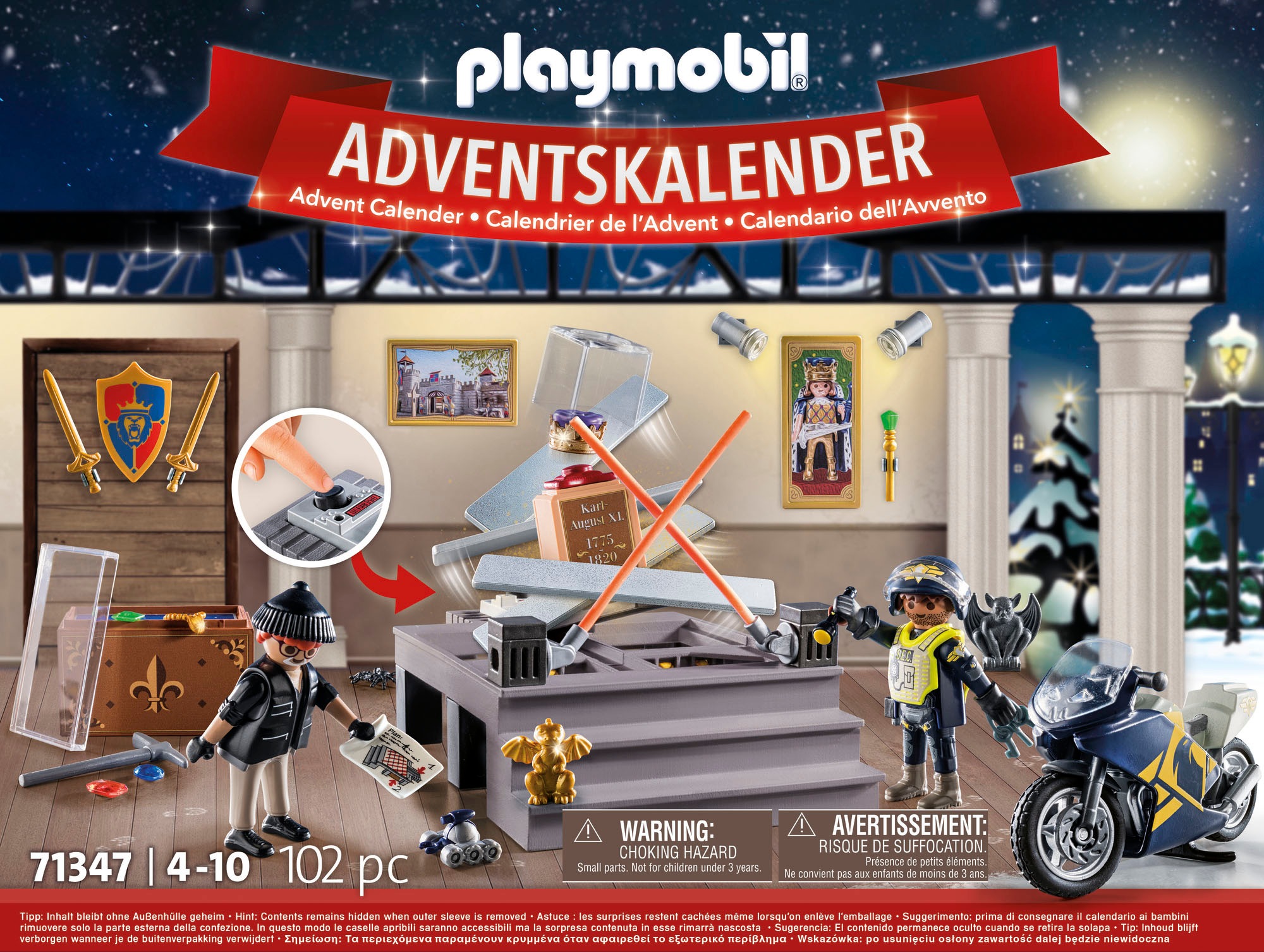 Playmobil® Spielzeug-Adventskalender »Spielbausteine, Polizei Museumsdiebstahl (71347)«, ab 4 Jahren, City Action