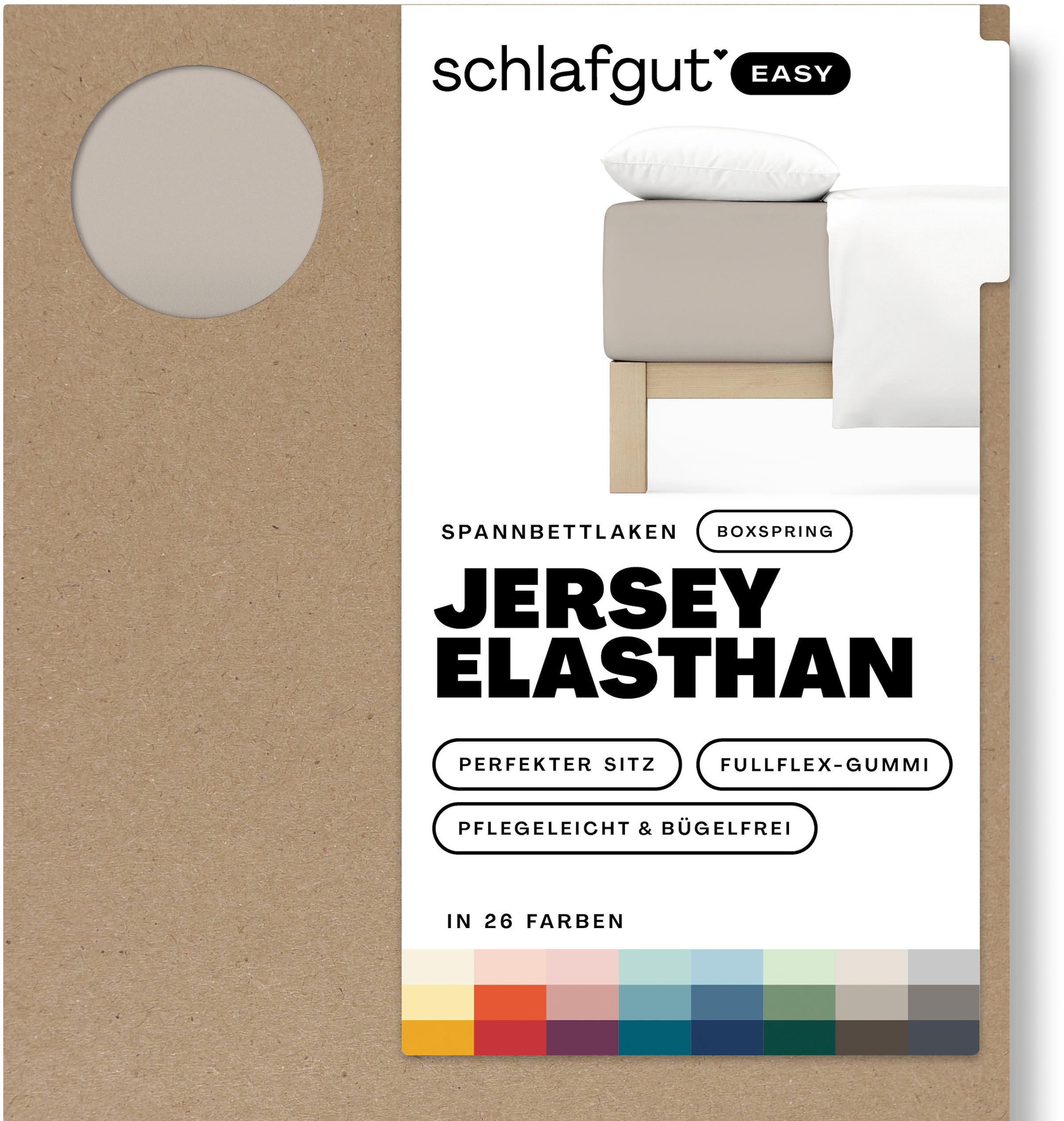 Schlafgut Spannbettlaken »EASY Jersey Elasthan Boxspring«, MADE IN GREEN by OEKO-TEX®