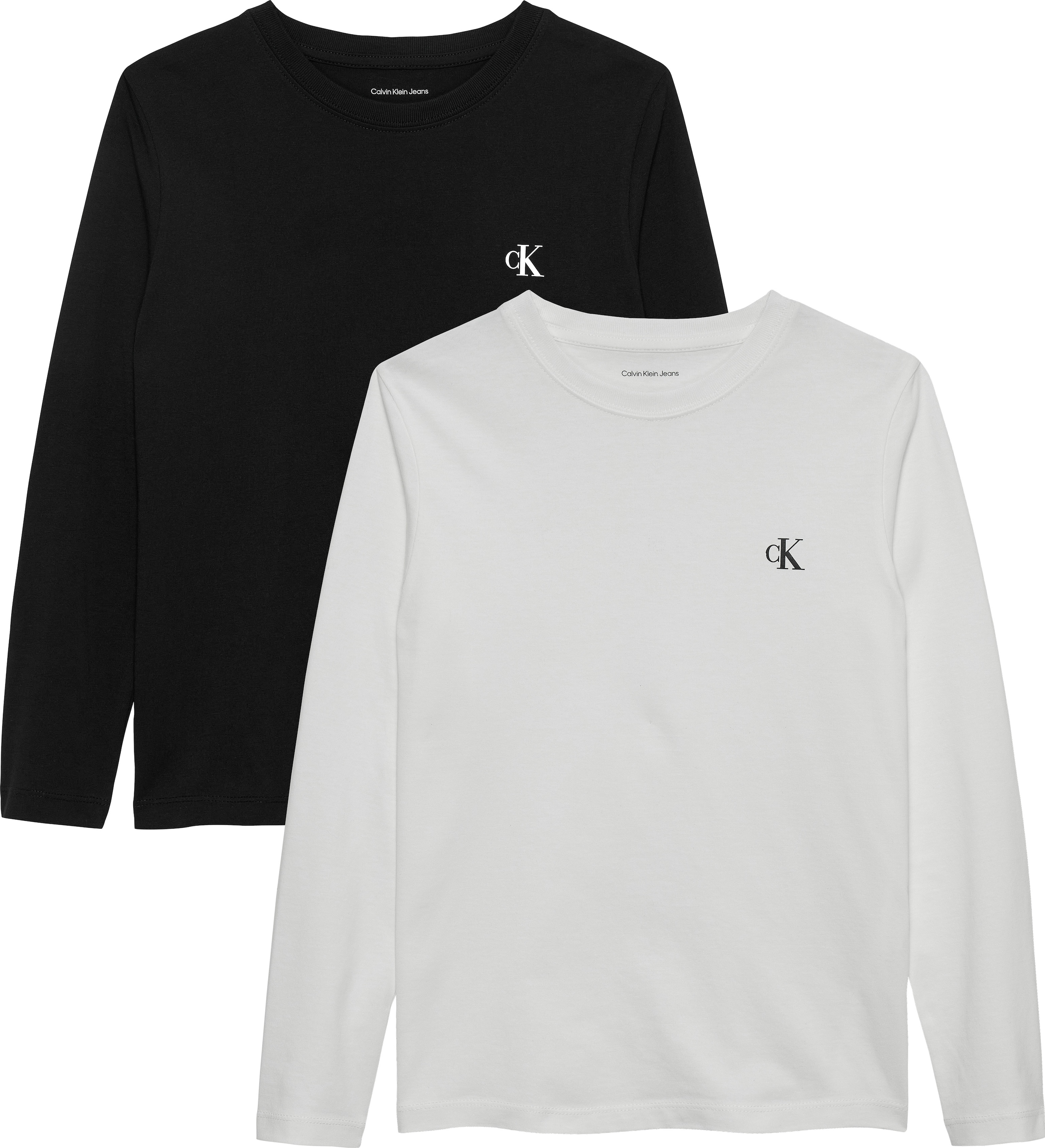 Calvin Klein Jeans T-Shirt "Chest Mono Ls T-Shirt 2-Pack" für Kinder bis 16 Jahre und mit Logodruck