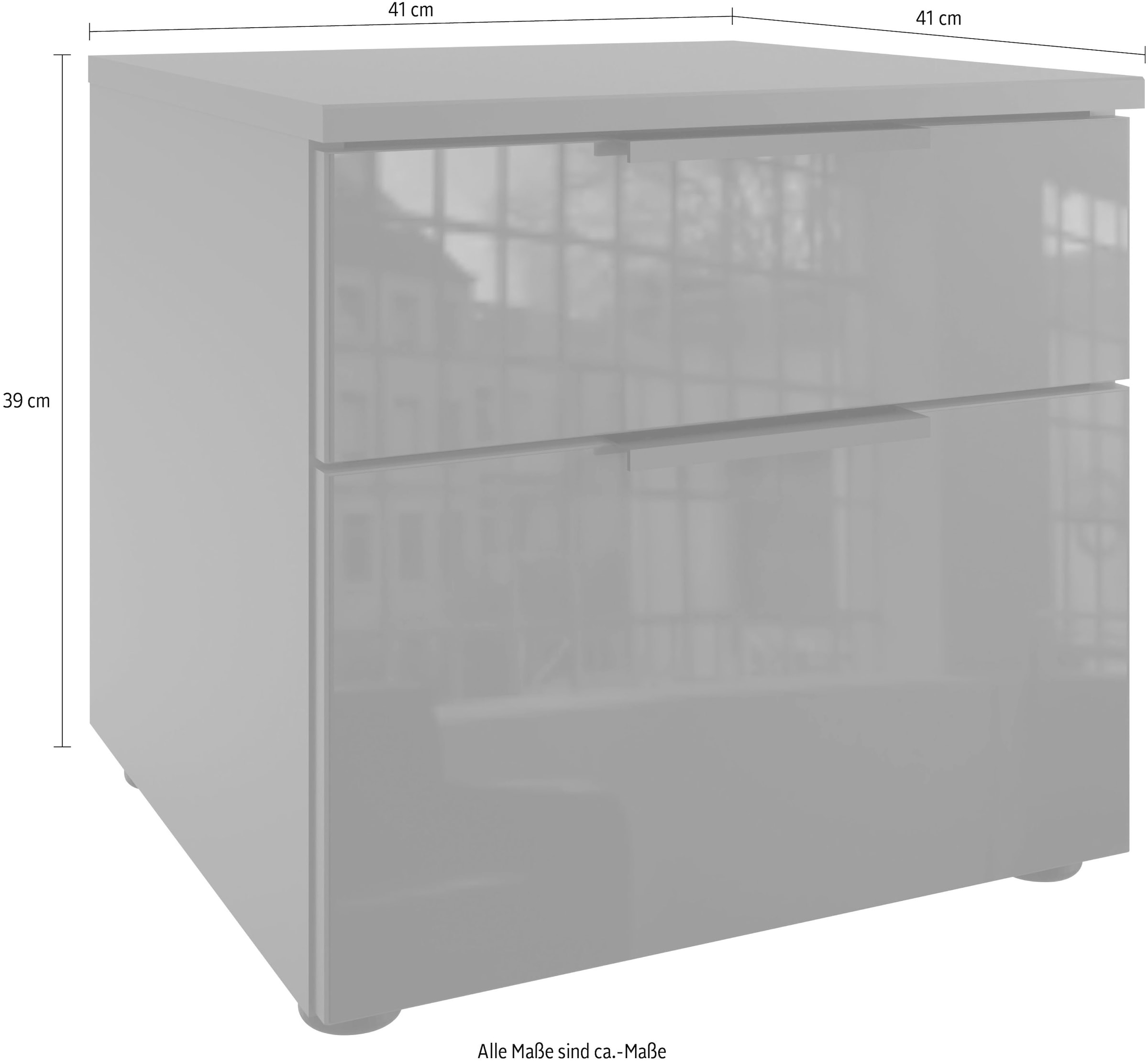 Wimex Nachtkommode »Level36 C by fresh to go«, Nachttisch mit Glaselementen auf der Front, soft-close Funktion