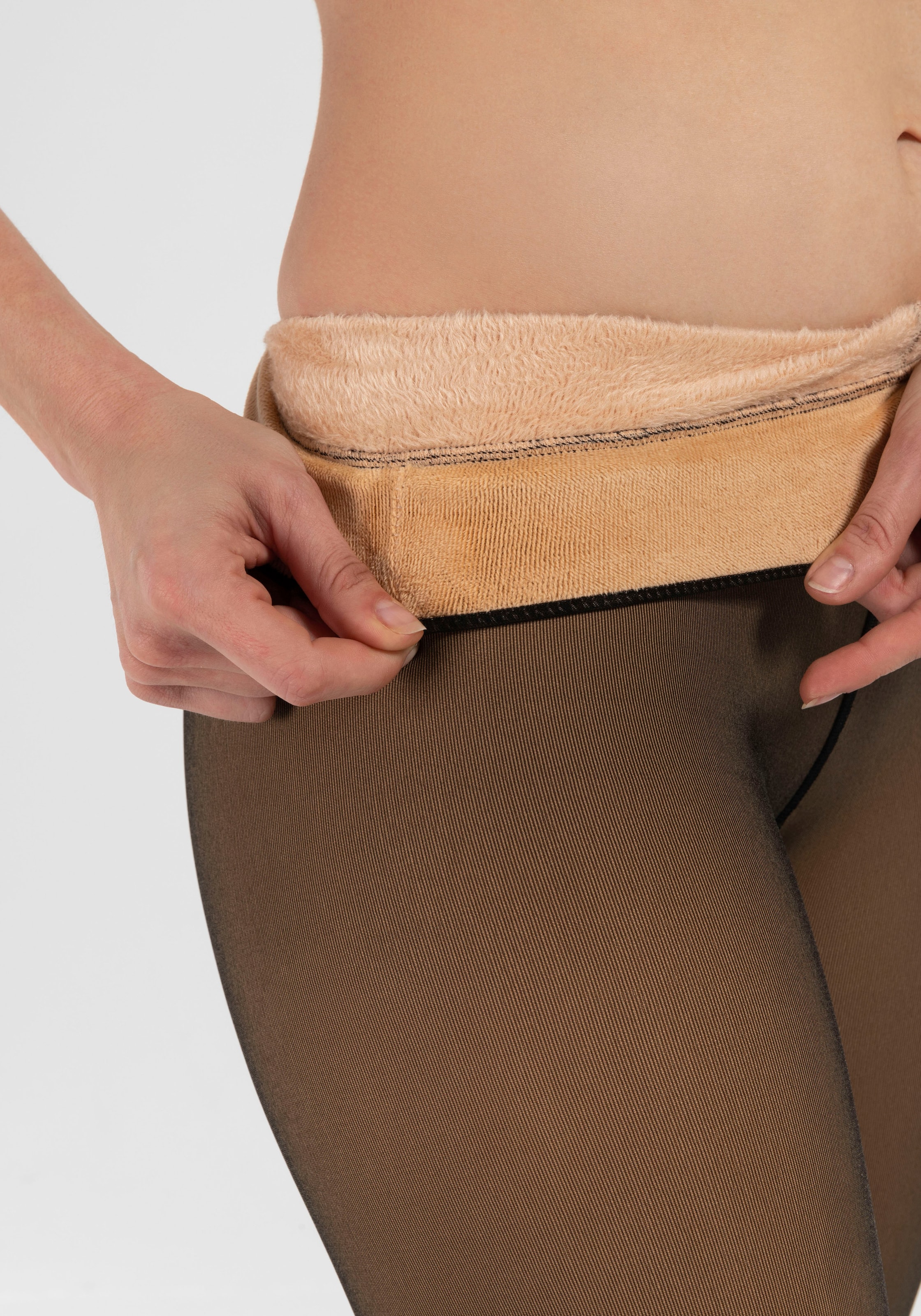 Camano Thermoleggings, Thermo Warm & Transparent Leggings, Komfort-Baumwollzwickel