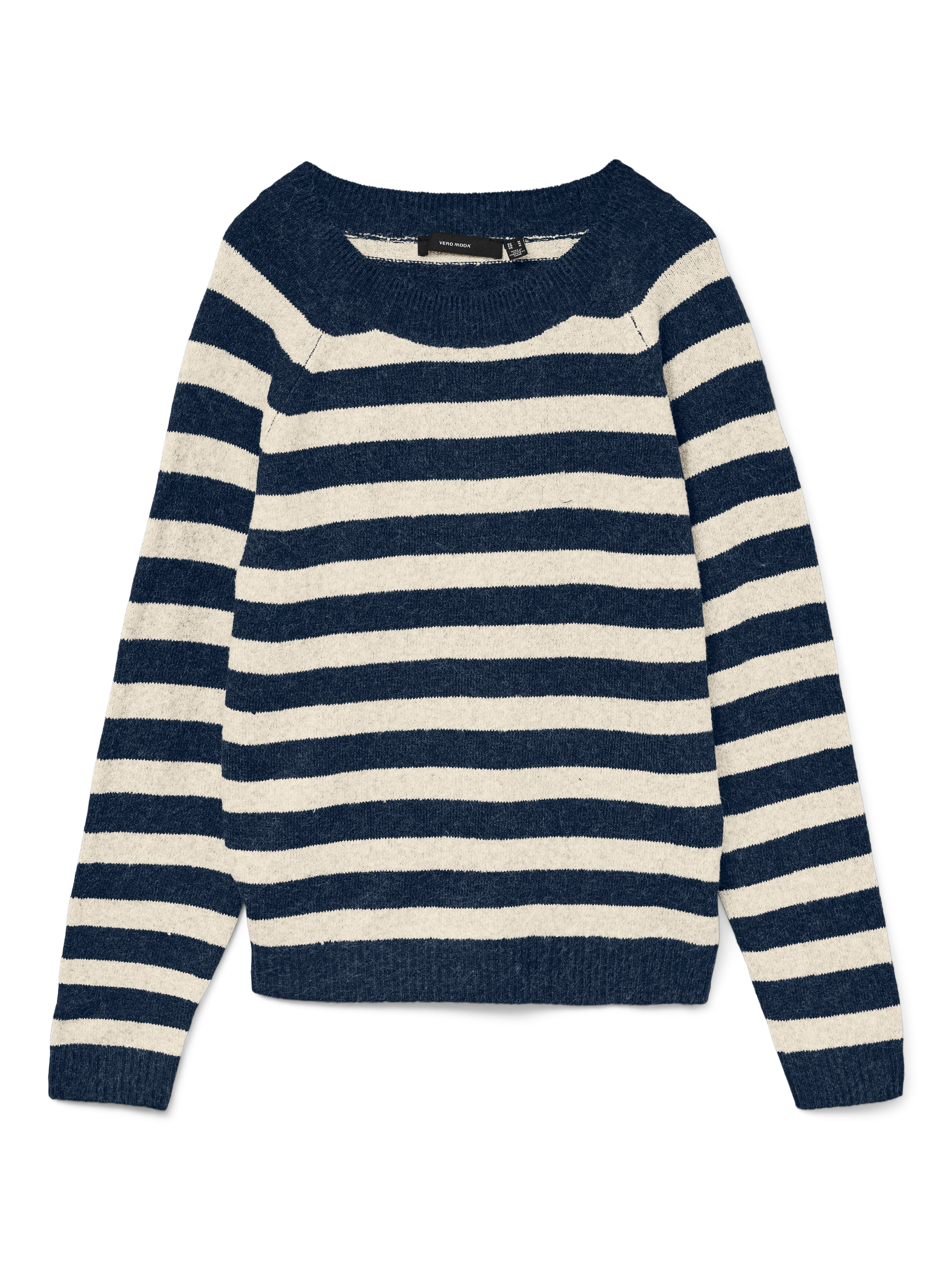 Suéter Pulóver Para Niñas VERO MODA - Manga Larga, Cuello Redondo, Tejido Suave De Poliéster Reciclado, Color Gris Claro