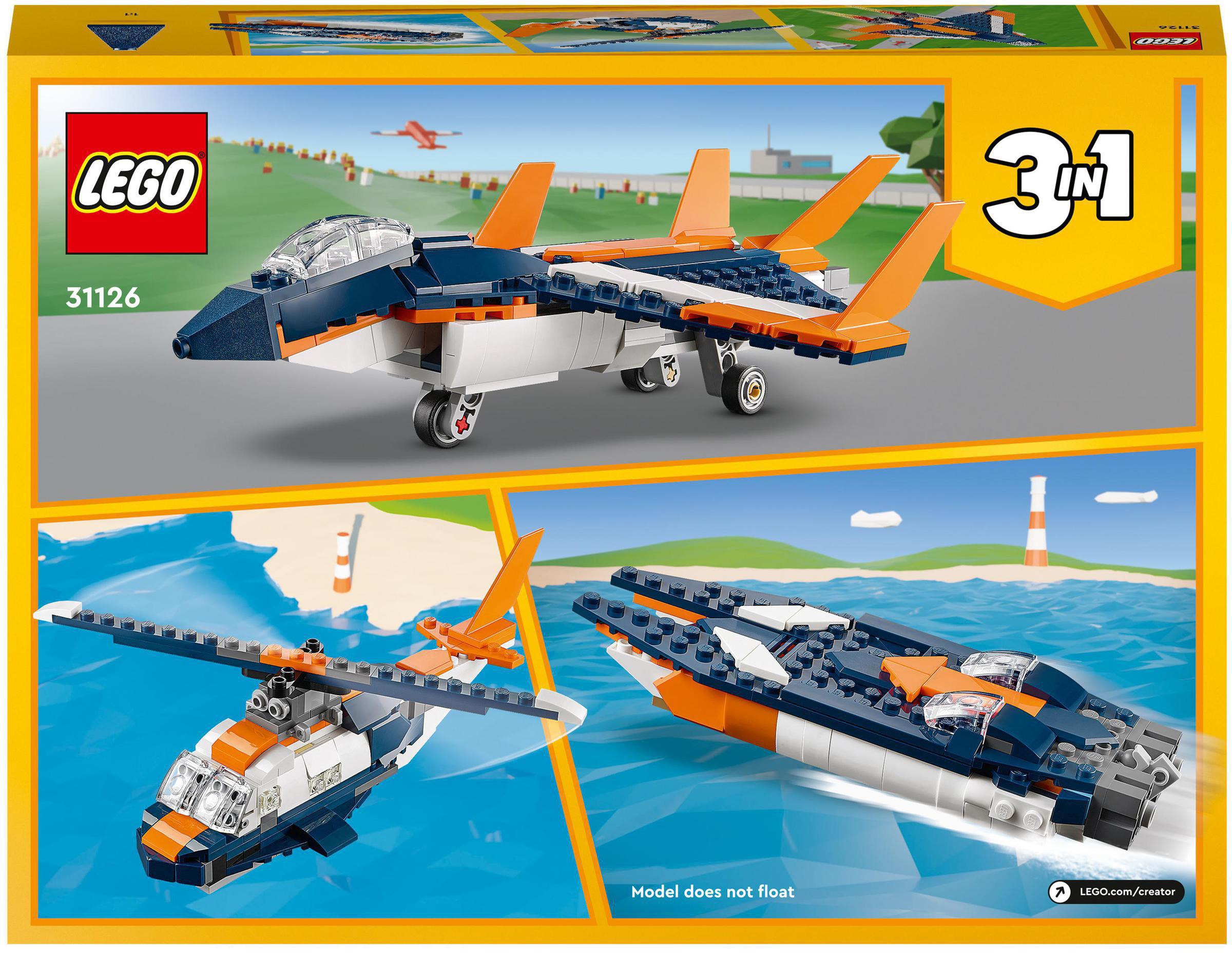 LEGO® Konstruktionsspielsteine »Überschalljet (31126), LEGO® Creator 3in1«, (215 St.), Made in Europe