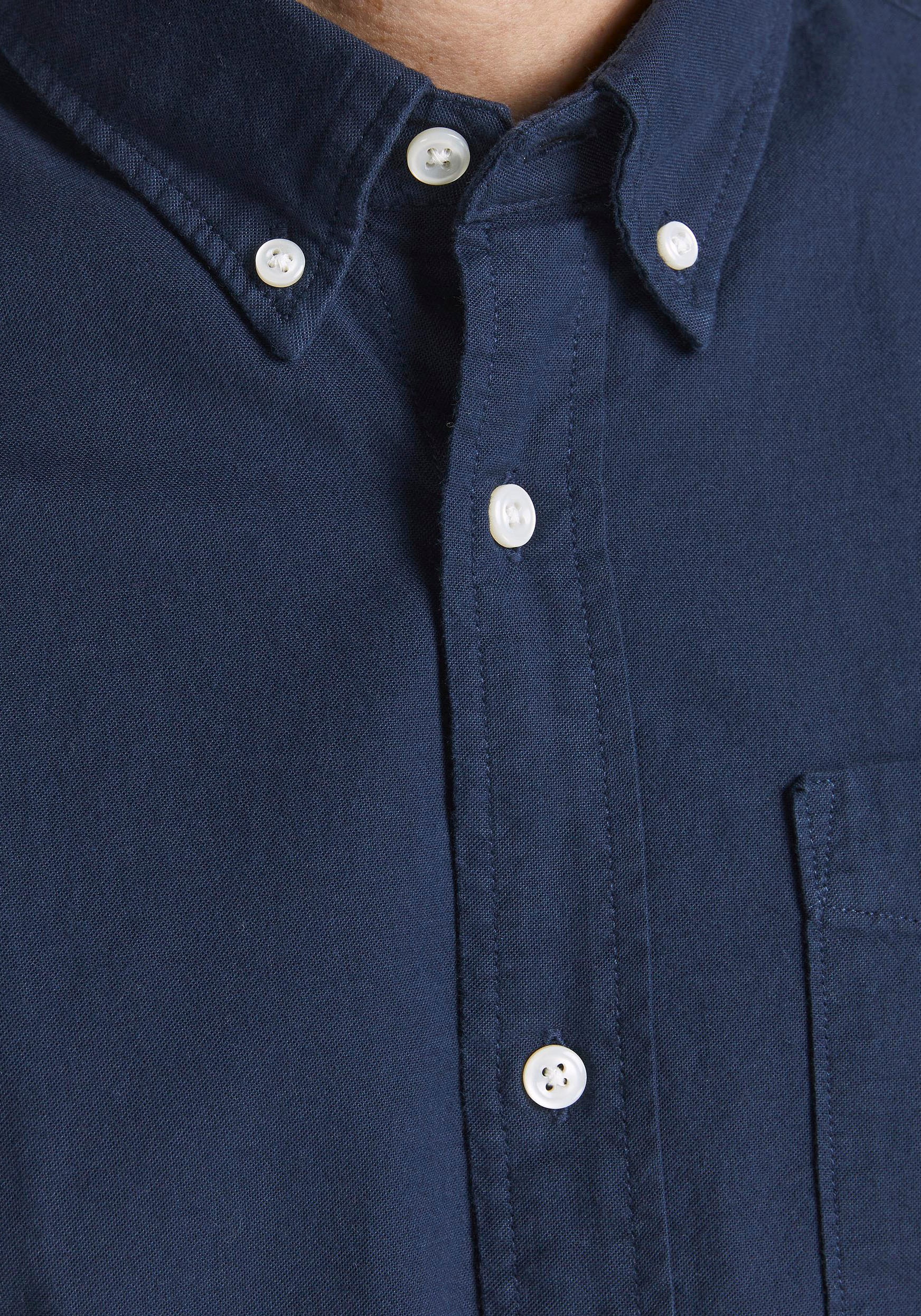 Jack & Jones Langarmhemd »BROOK OXFORD«, mit Button-Down Kragen