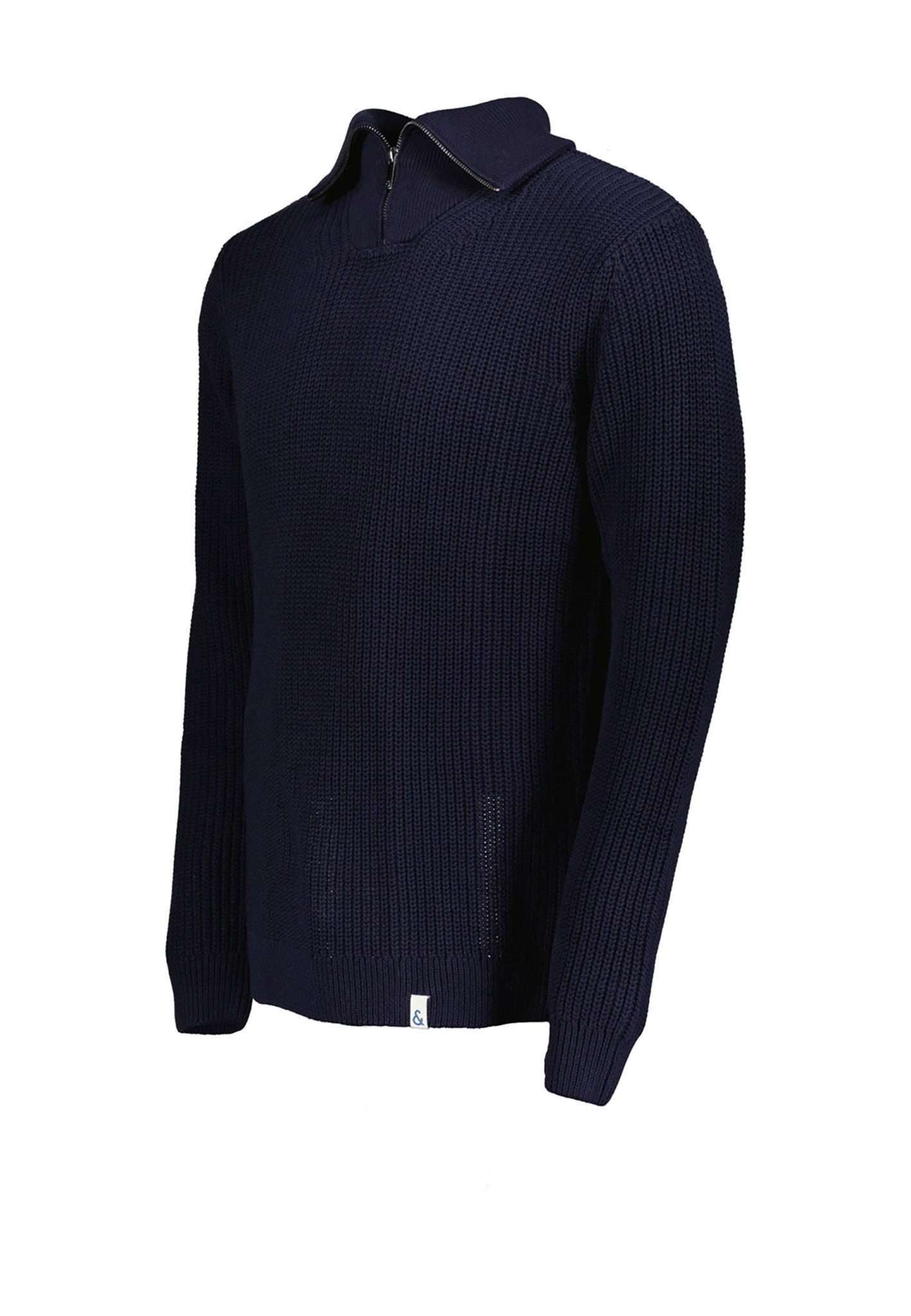 colours & sons Strickpullover »colours & sons Pullover Mock-Zip-Half Cardigan Stitch«