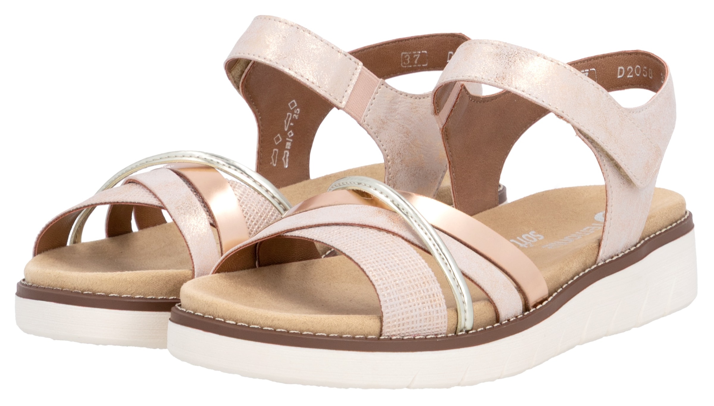 Remonte Riemchensandale , Keilabsatz, Sommerschuh, Sandalette mit herausnehmbarer Softeinlage