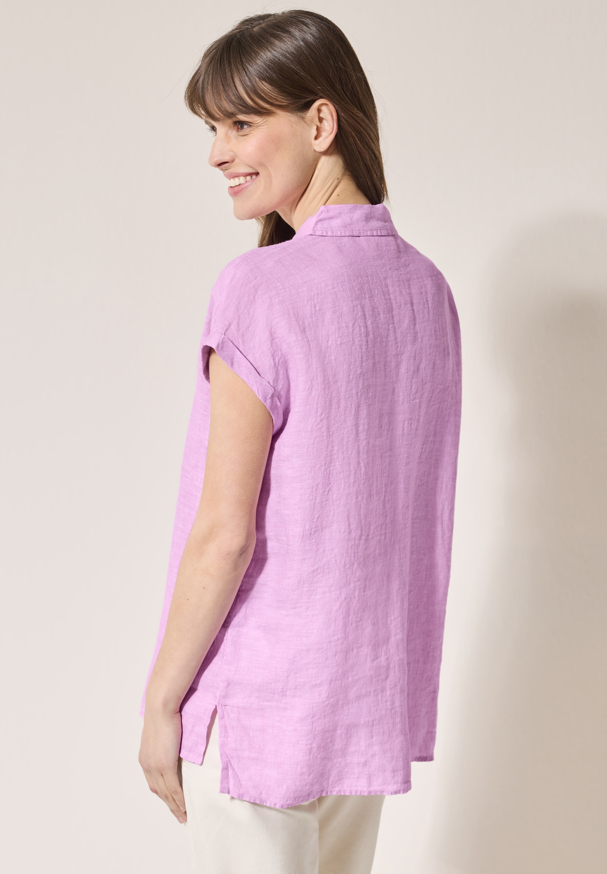 Cecil Hemdbluse, aus Leinen und mit Knopfleiste