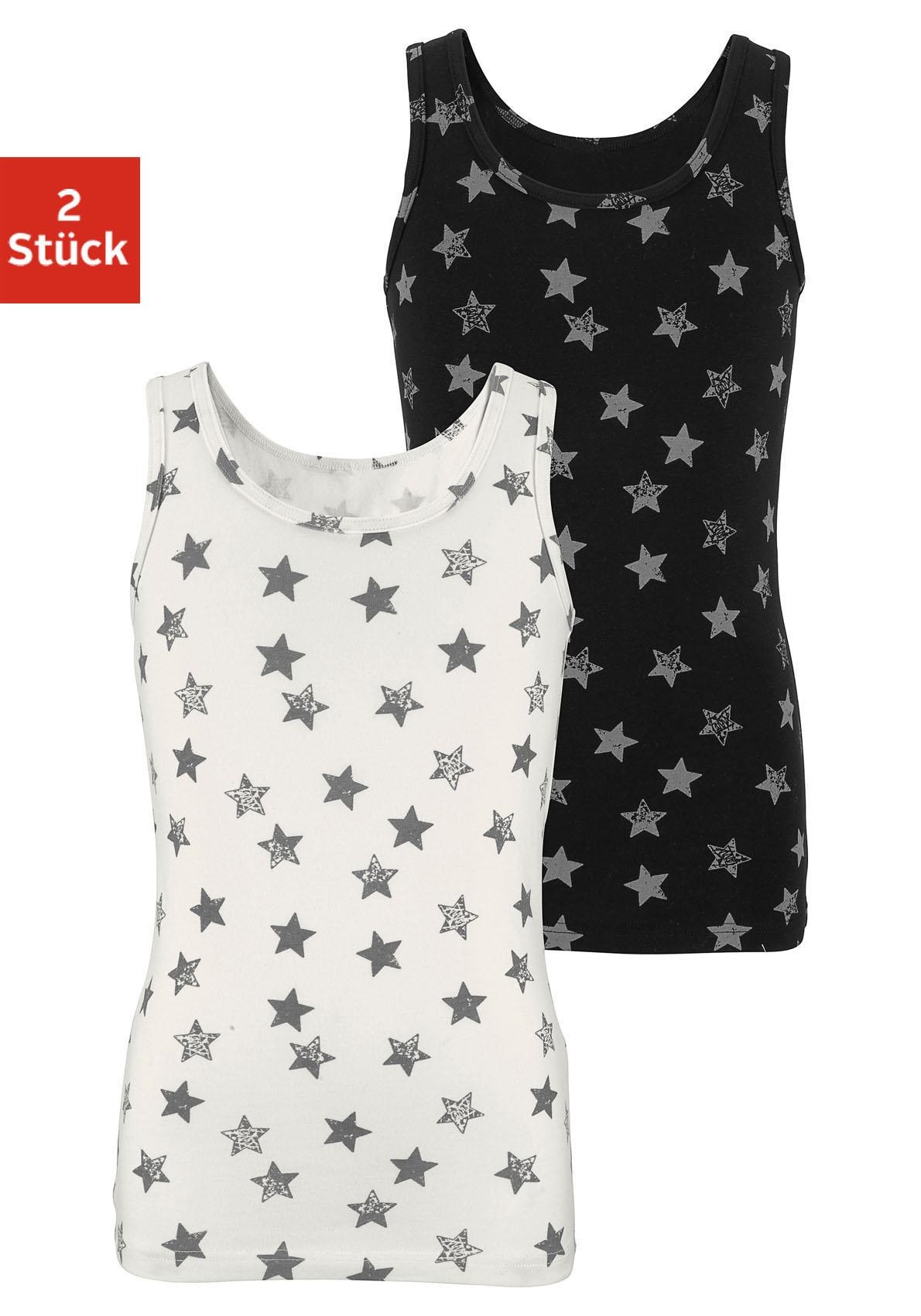 | ✵ Jelmoli-Versand entdecken mit günstig Tanktop St.), Unterhemd, Vivance 2 Sternendruck, (Packung,