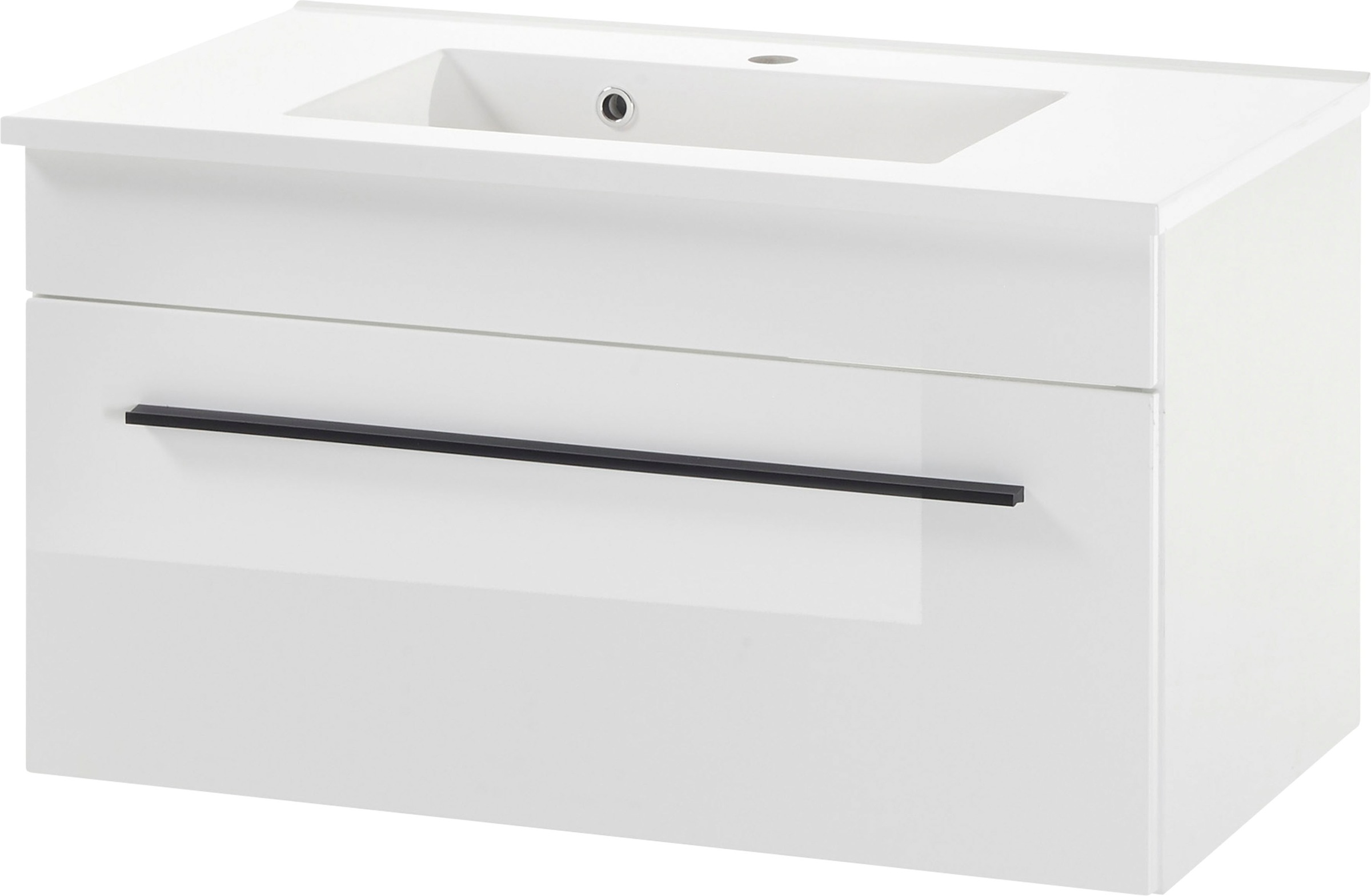 INOSIGN Waschtisch »Cantara, Waschtisch inkl. Waschbecken, modernes Design«, mit schwarzen Griffen, ausreichend Stauraum