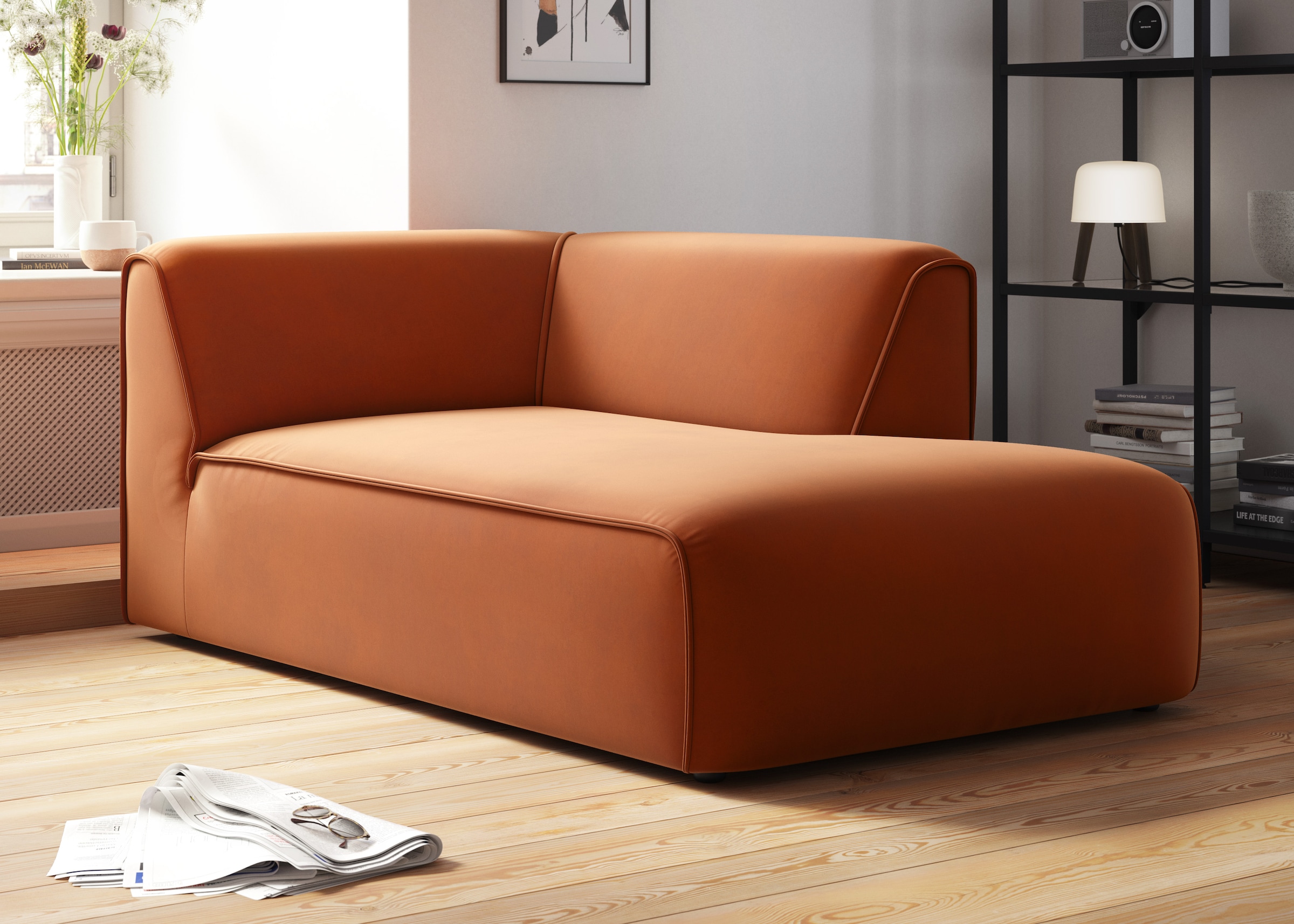 RAUM.ID Ottomane »Merid Chaiselongue, Masse B/T/H: 100/162/70 cm«, als Modul oder separat verwendbar, für individuelle Zusammenstellung