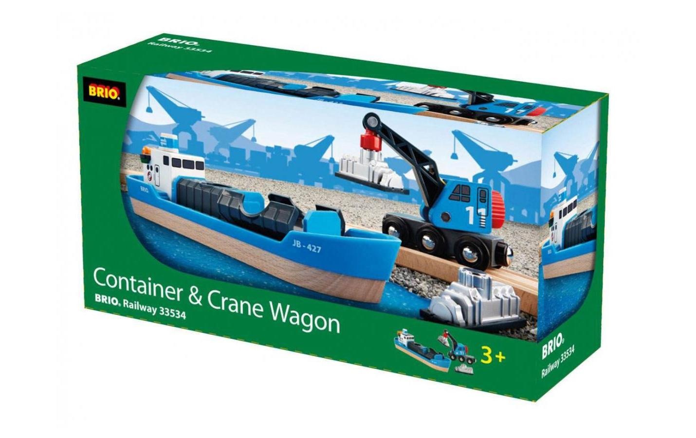 BRIO® Spielzeugeisenbahn-Erweiterung »BRIO® WORLD Containerschiff mit Kranwagen«