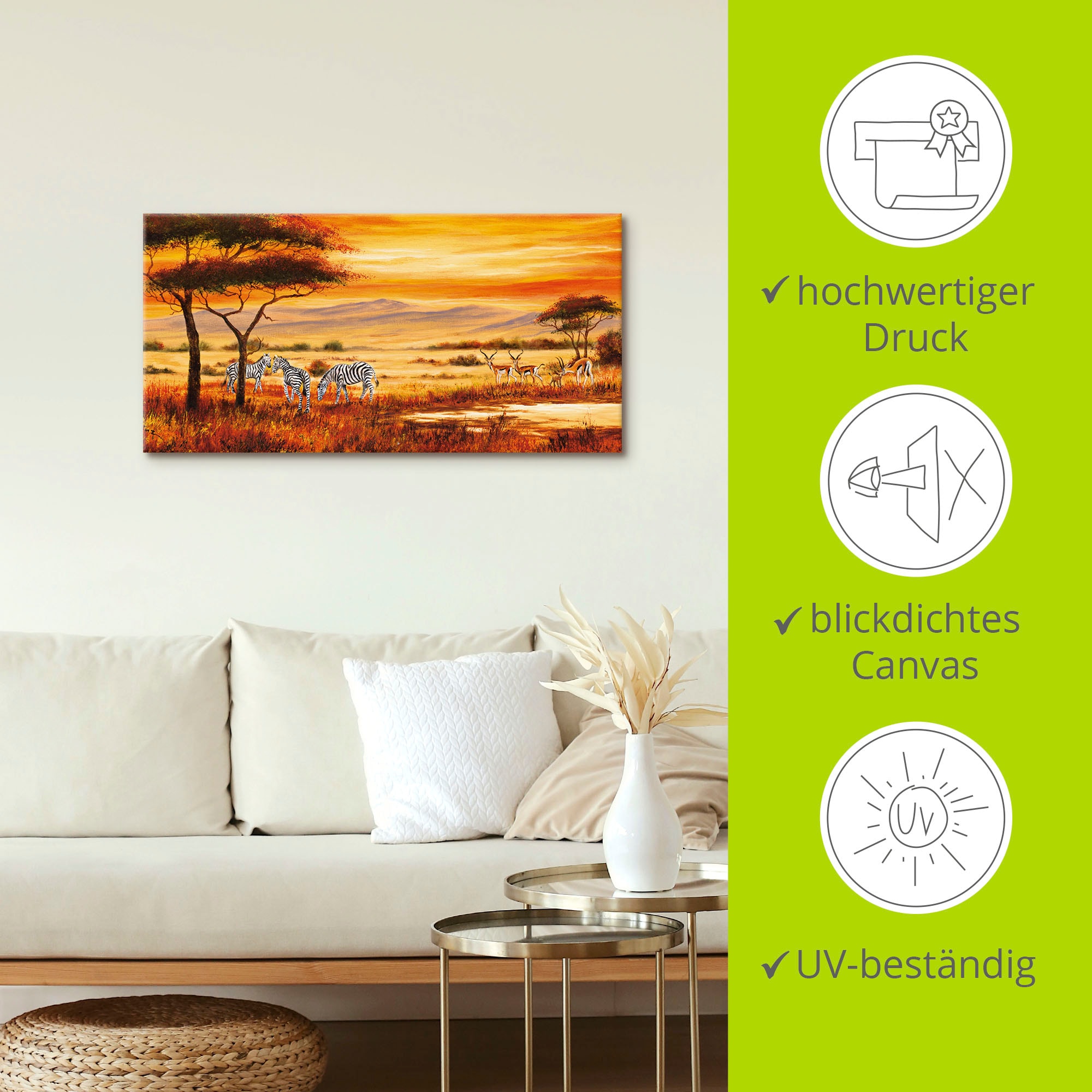 Artland Wandbild »Afrikanische Landschaft I«, Afrika, (1 St.), als Leinwandbild, Poster, Wandaufkleber in verschied. Grössen