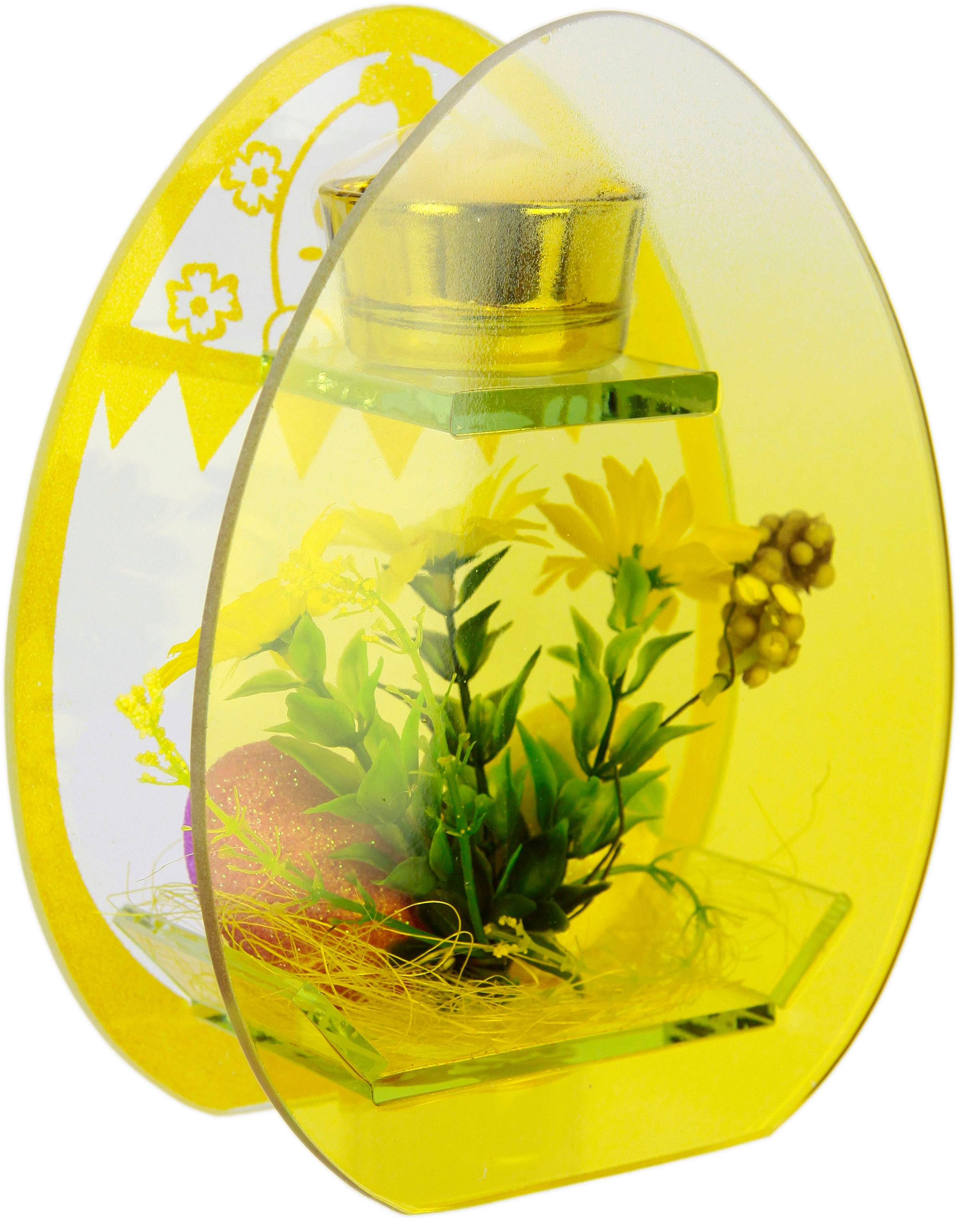 I.GE.A. Teelichthalter »Dekoriert«, Mit Oster-Eier 2er Set Kunstblumen  Glaseinsatz Kerzen Osterdeko 3D online shoppen | Jelmoli-Versand
