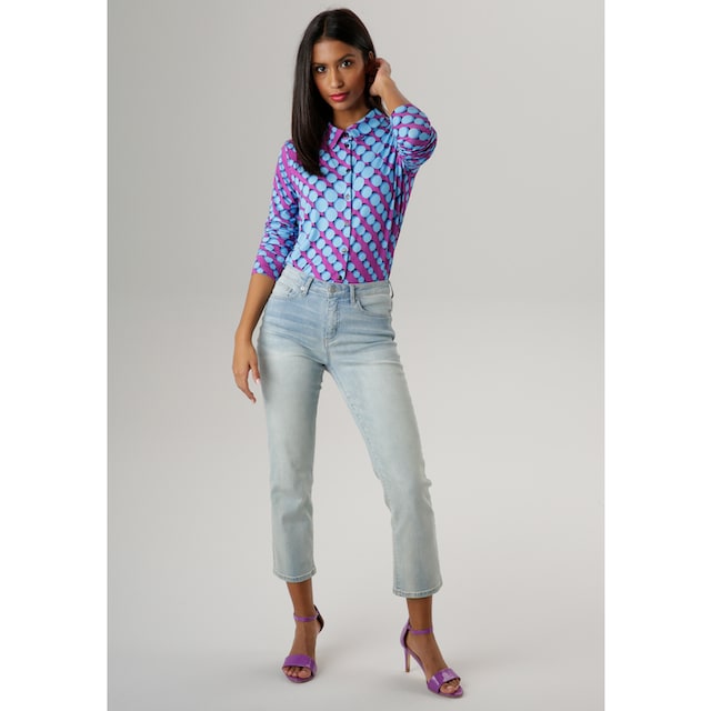 Aniston SELECTED Hemdbluse, aus elastischem Jersey, mit retro Punktedruck -  NEUE KOLLEKTION online bestellen | Jelmoli-Versand