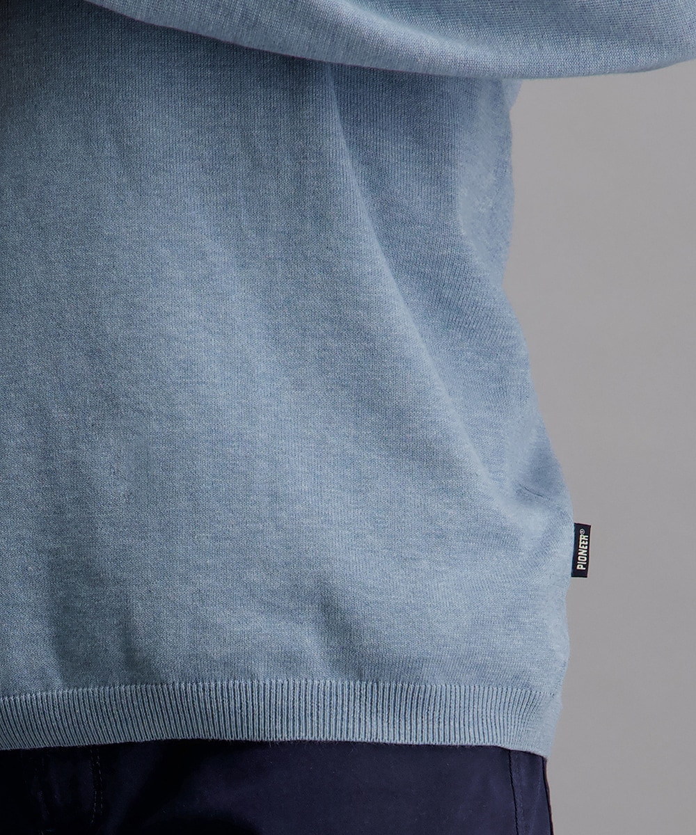 Pioneer Authentic Jeans Rundhalspullover, Ausschnitt mit Rollkante, Aussennähte
