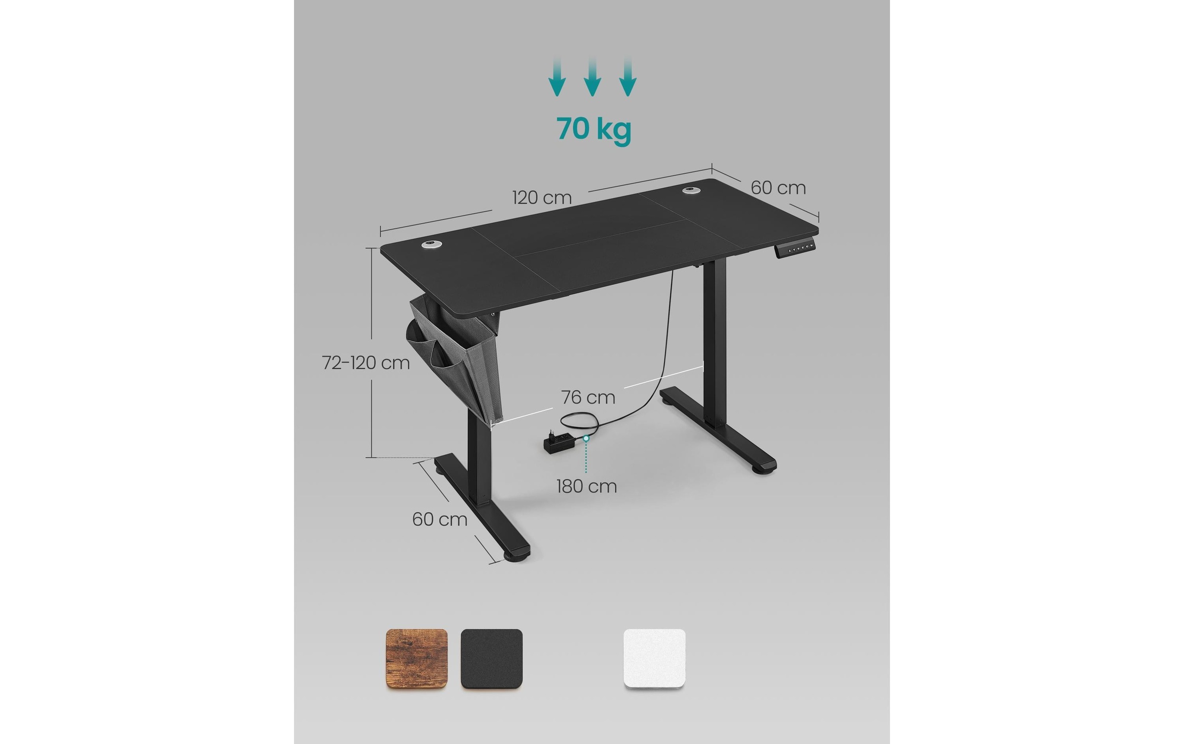 SONGMICS Stehtisch, Material: Pressspan, Stahl