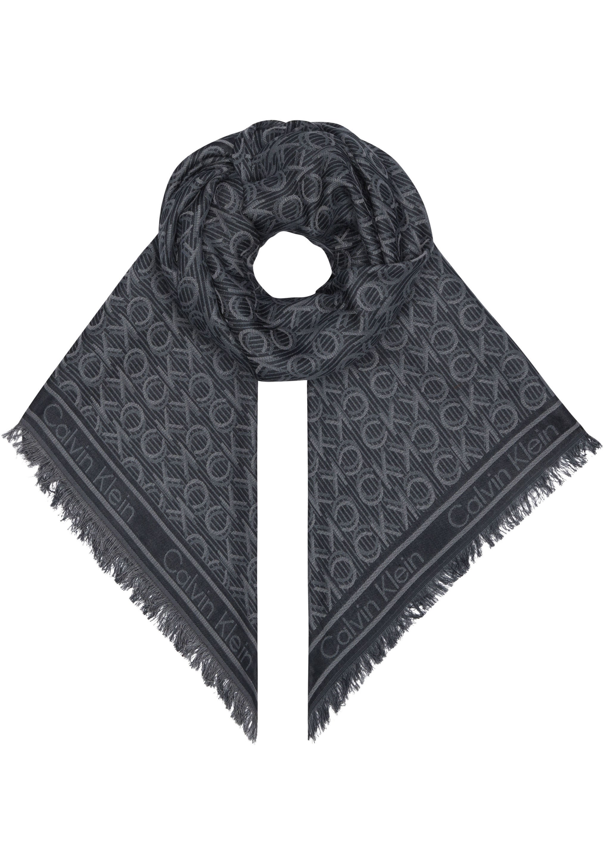 Schal »MONOGRAM JACQUARD SCARF 130X130«, mit Logomonogramm