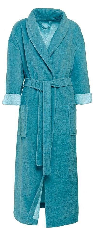 Gözze Unisex-Bademantel "Turin, ideal für Sauna & Spa, Hotelbademantel, Morgenmantel" 1 Stk. für Damen & Herren, mit Gürtel und zwei aufgesetzten Taschen, lang