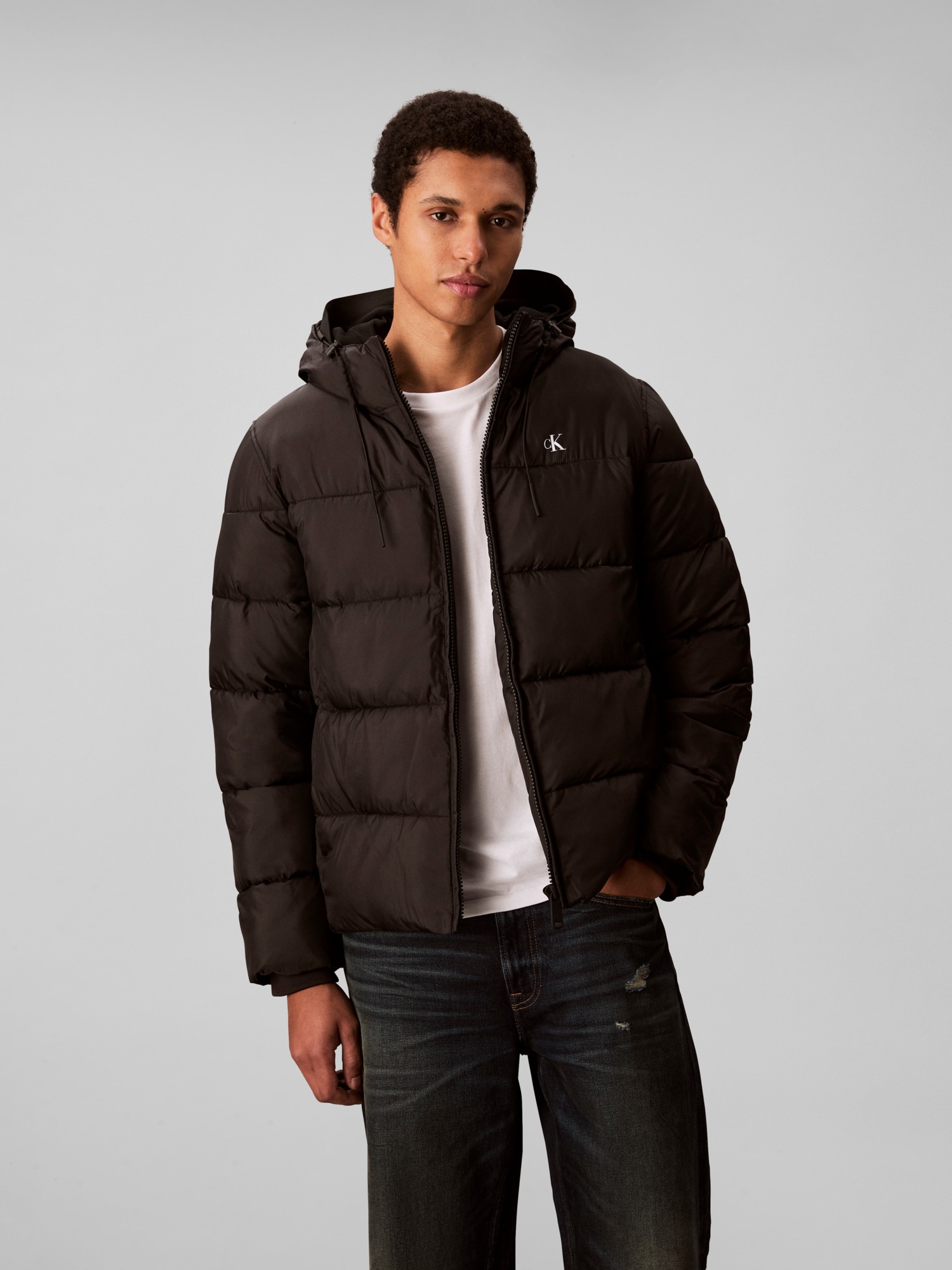 Calvin Klein Steppjacke mit Kapuze Kapuze mit Kordelzug, regular fit