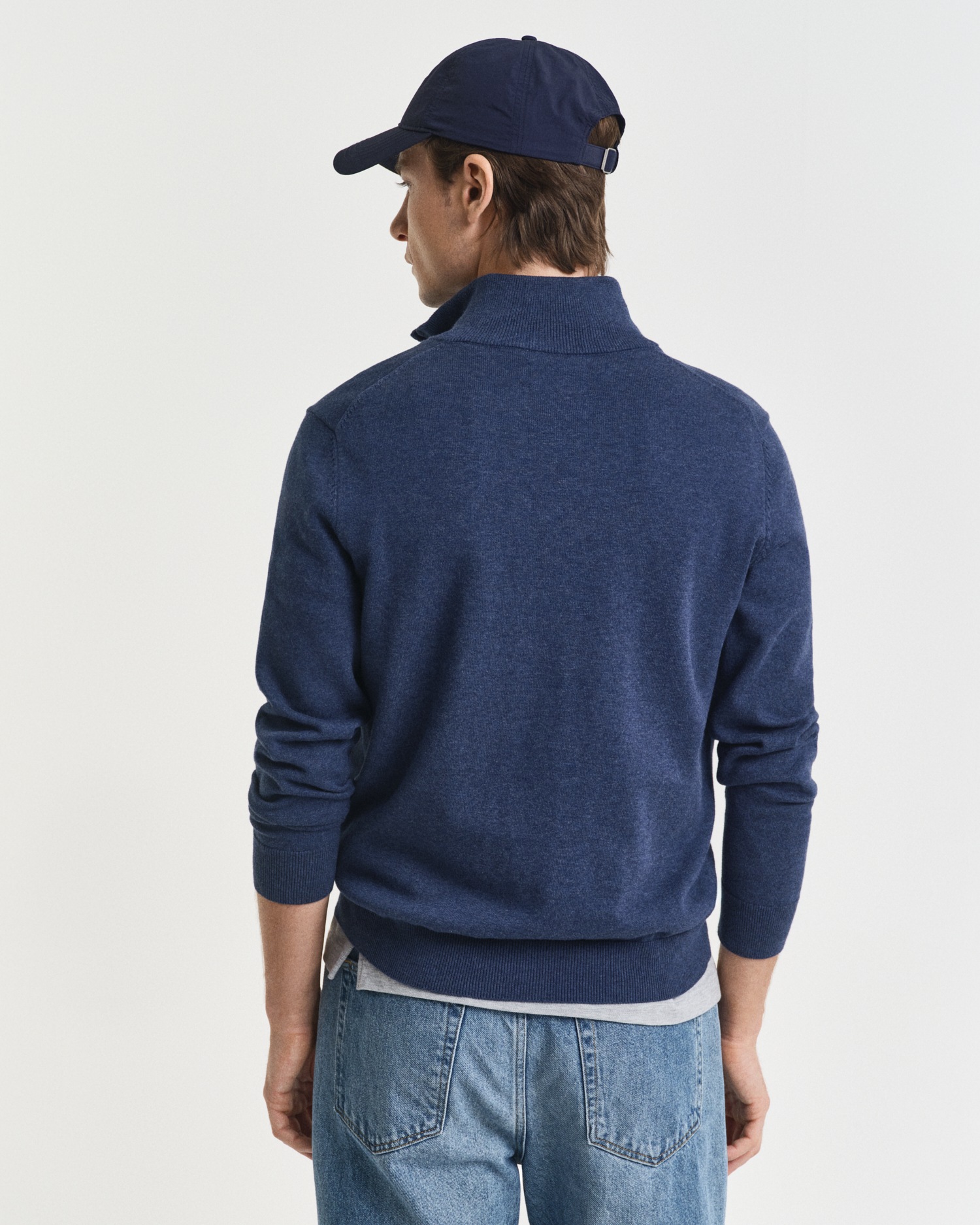 Gant Troyer »CLASSIC COTTON HALF ZIP«, mit gerippten Details